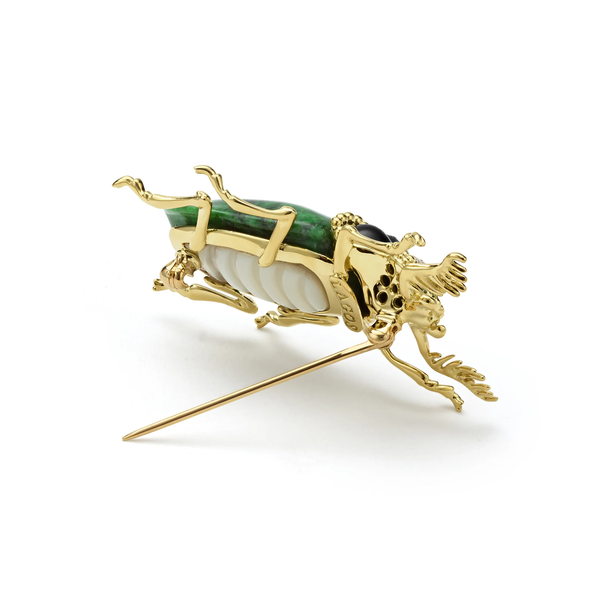 Rare Wonders 18K Gold Maw Sit Sit and Onyx Beetle Pin - Image 5
