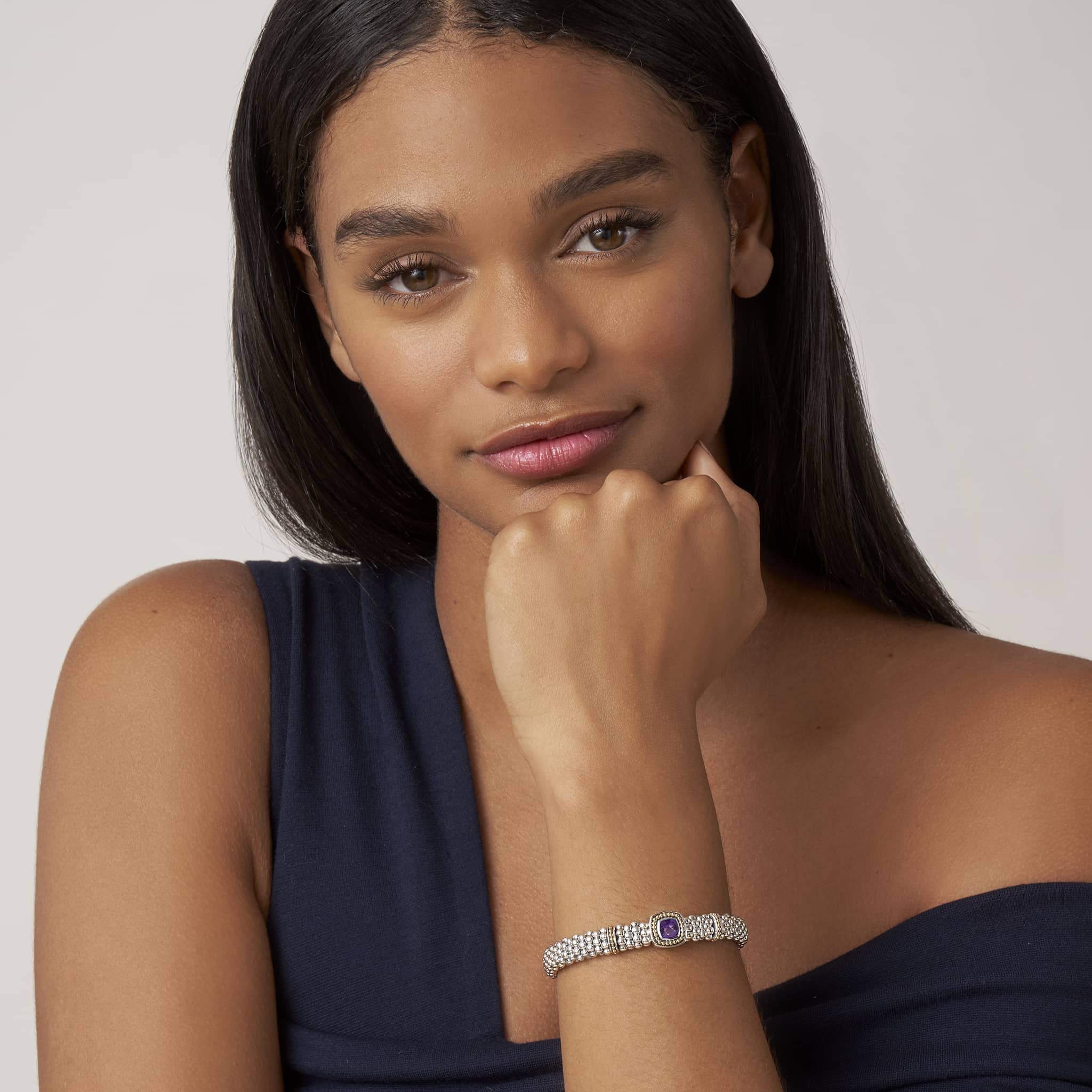 Rittenhouse Amethyst Caviar Bracelet | 9mm - Image 2