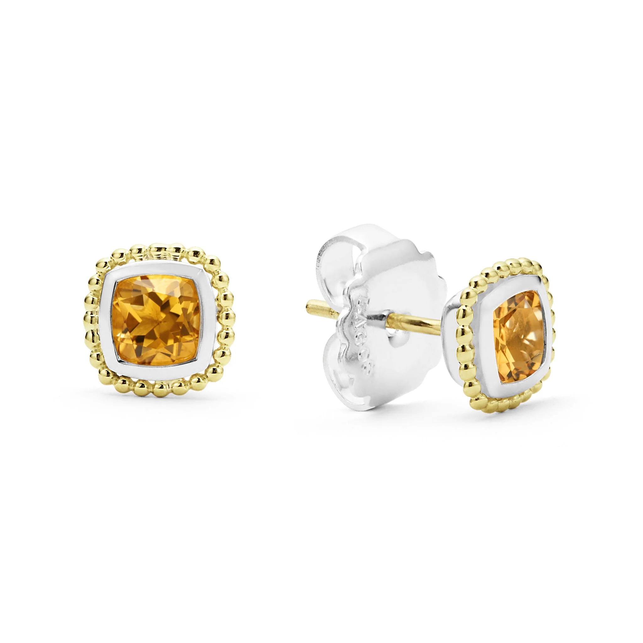 Rittenhouse Two-Tone Citrine Stud Earrings - Image 3