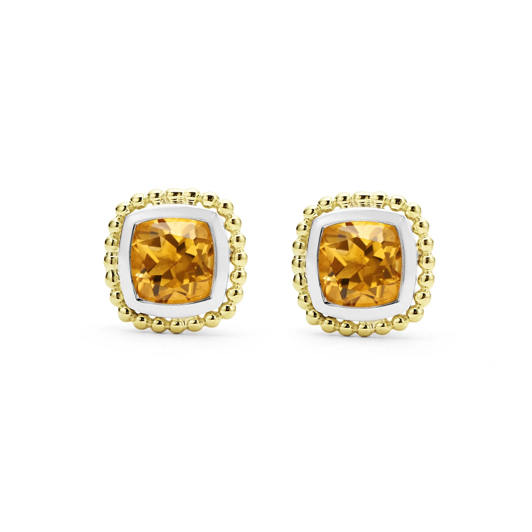 Rittenhouse Two-Tone Citrine Stud Earrings - Image 4