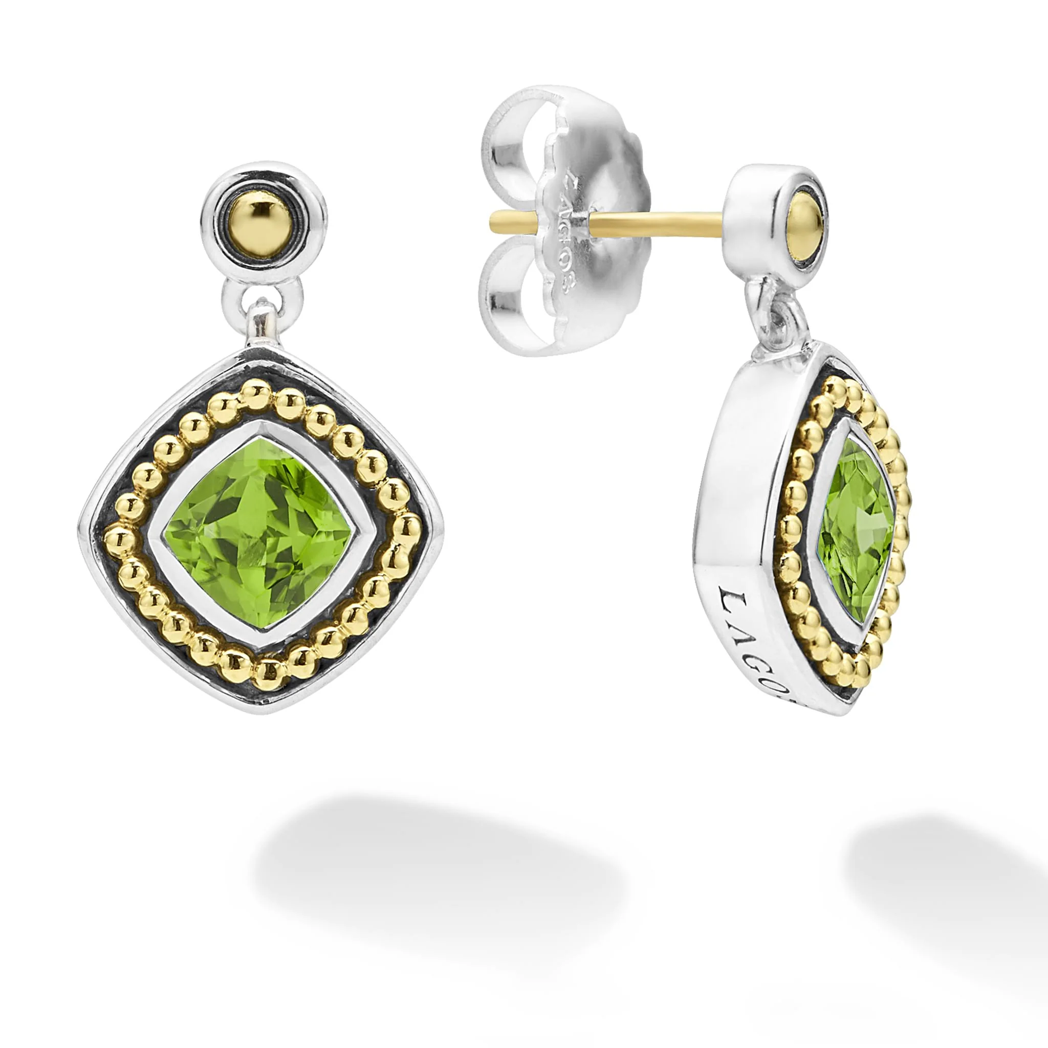 Rittenhouse Two-Tone Peridot Drop Earrings