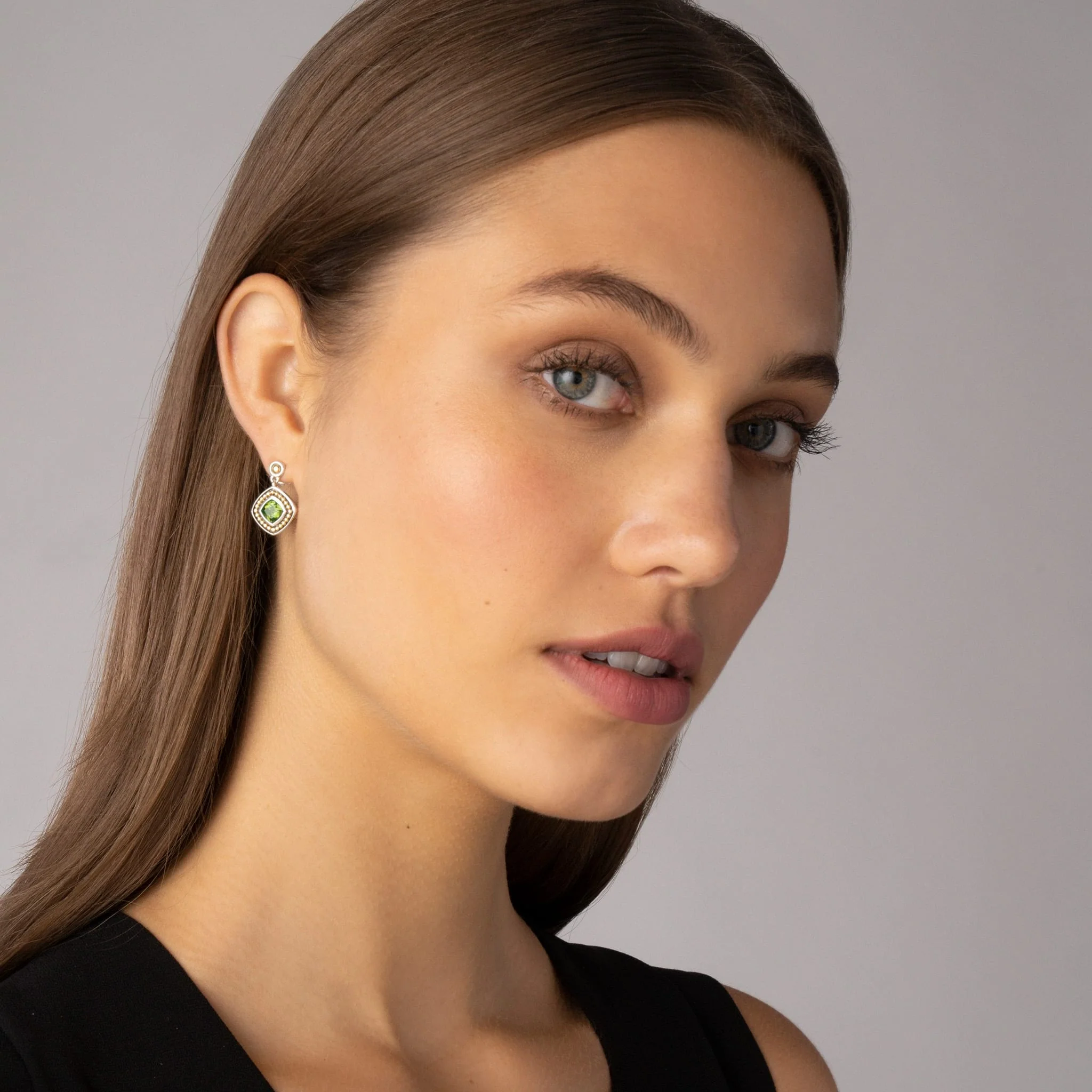 Rittenhouse Two-Tone Peridot Drop Earrings - Image 2