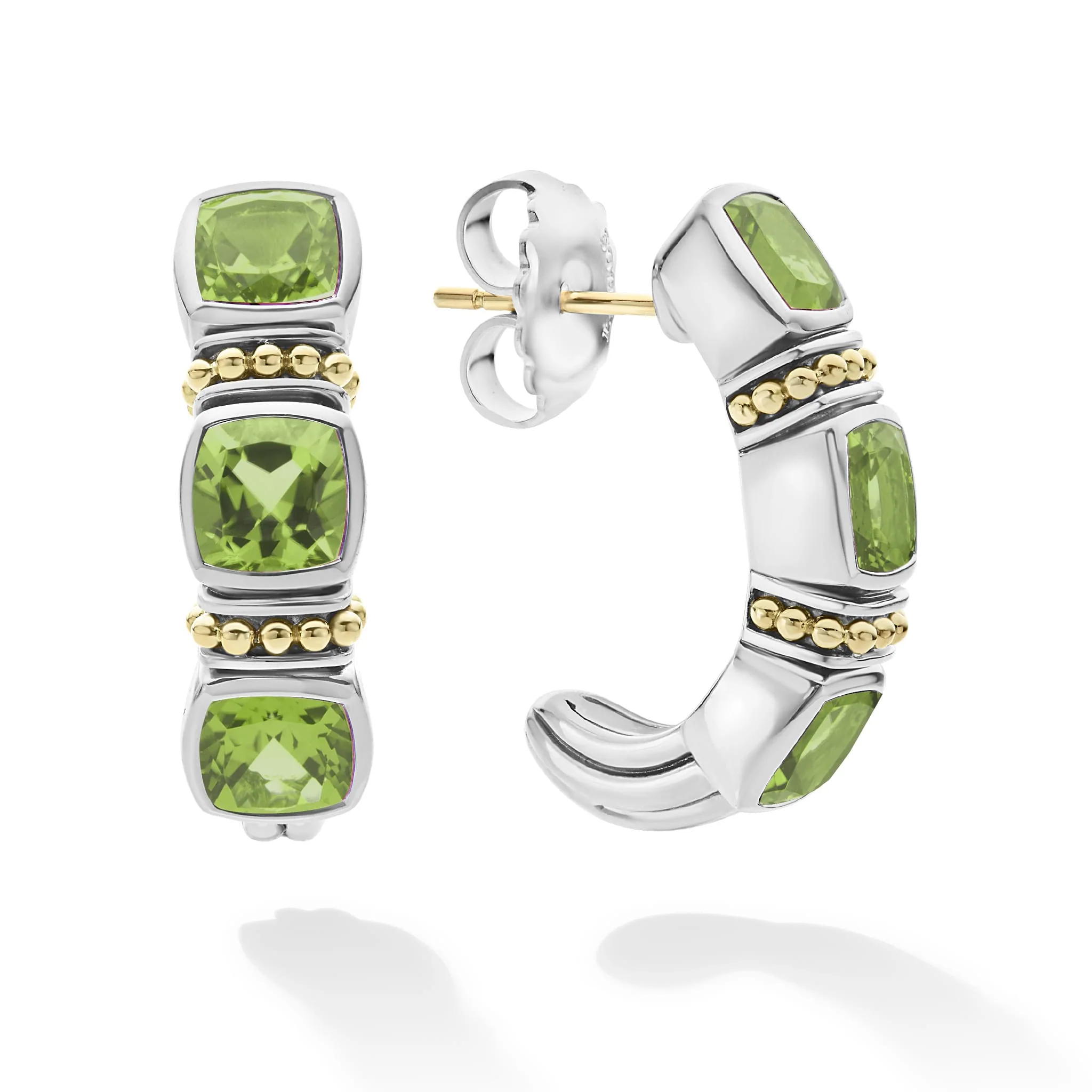 Rittenhouse Two-Tone Peridot Hoop Earrings