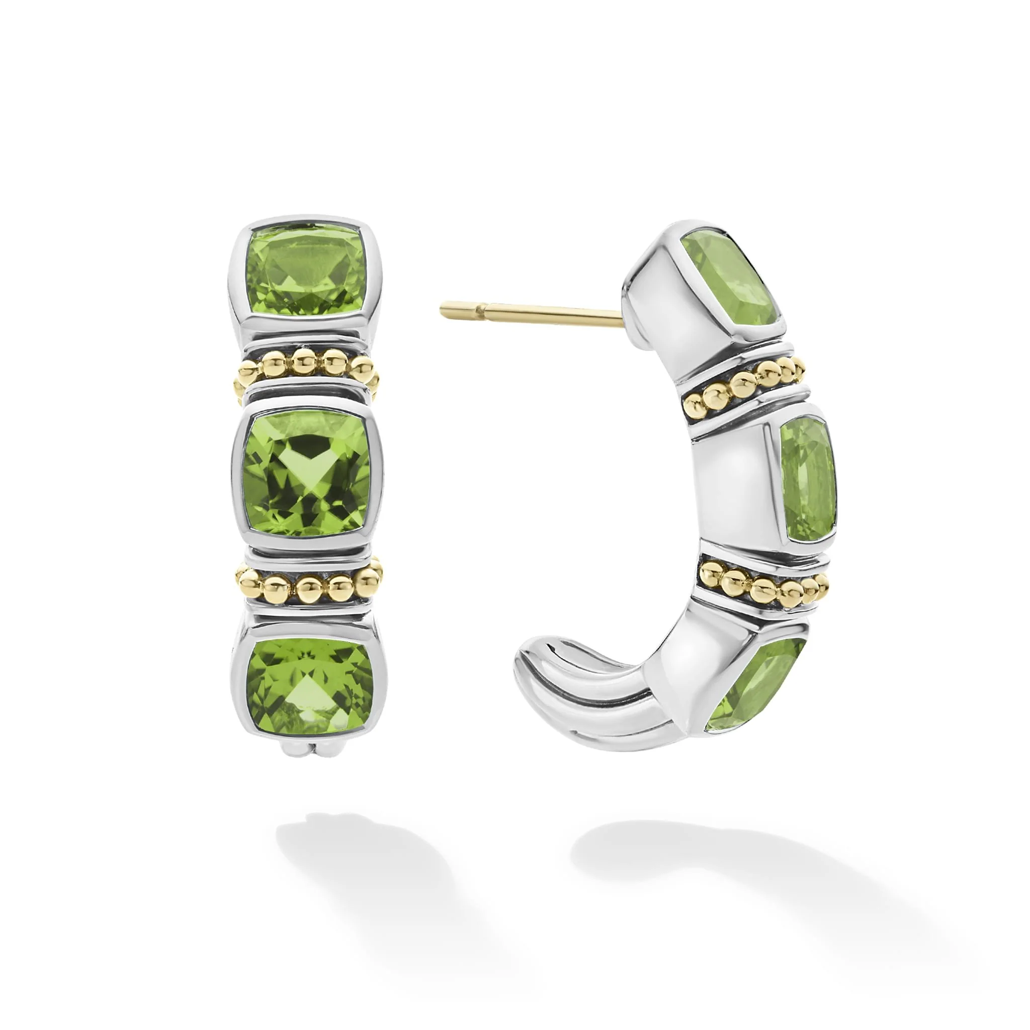 Rittenhouse Two-Tone Peridot Hoop Earrings - Image 3