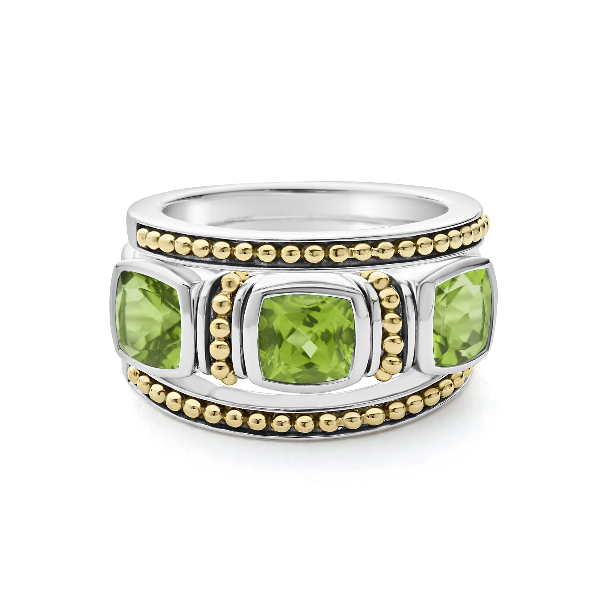 Rittenhouse Two-Tone Peridot Trio Stacking Rings - Image 3