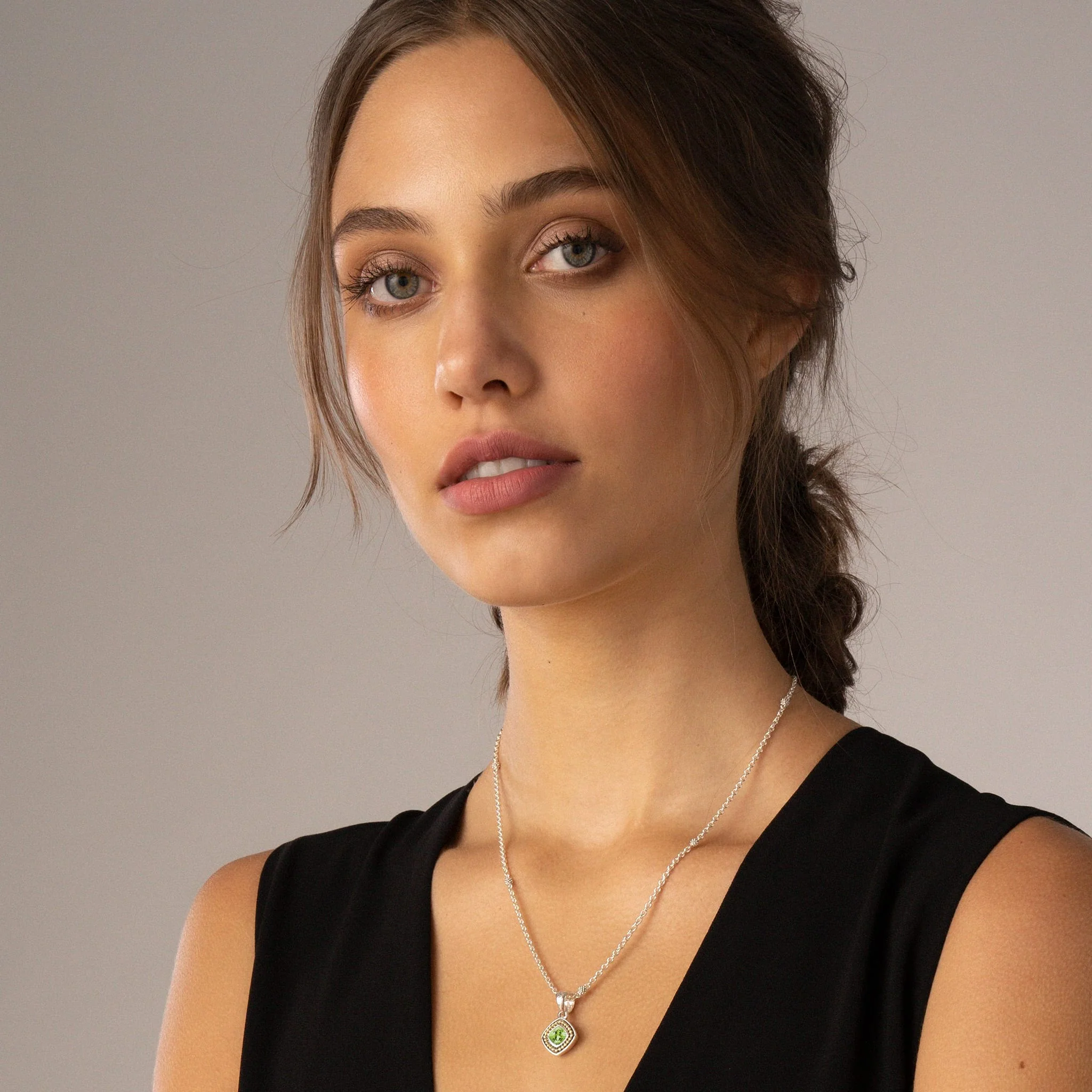 Rittenhouse Two-Tone Peridot Pendant Necklace - Image 2