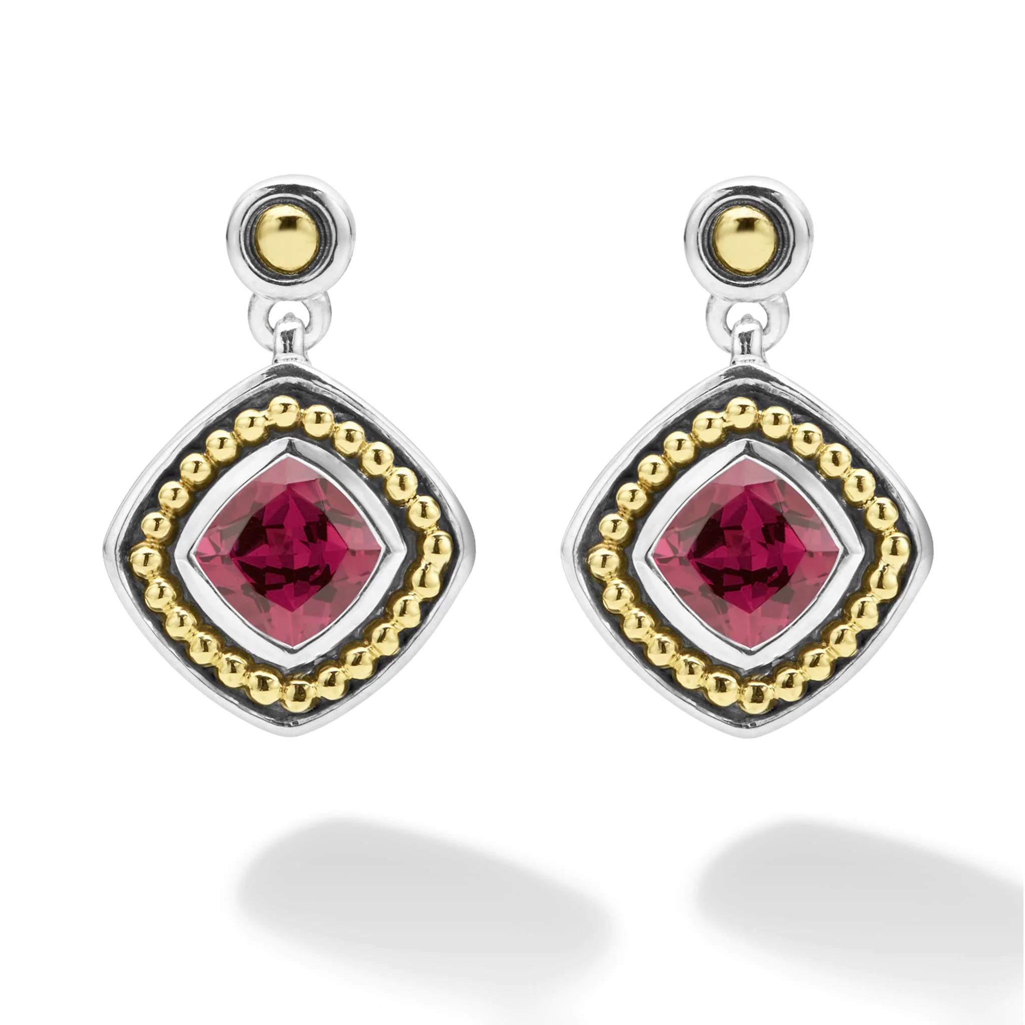 Rittenhouse Two-Tone Rhodolite Garnet Drop Earrings - Image 4