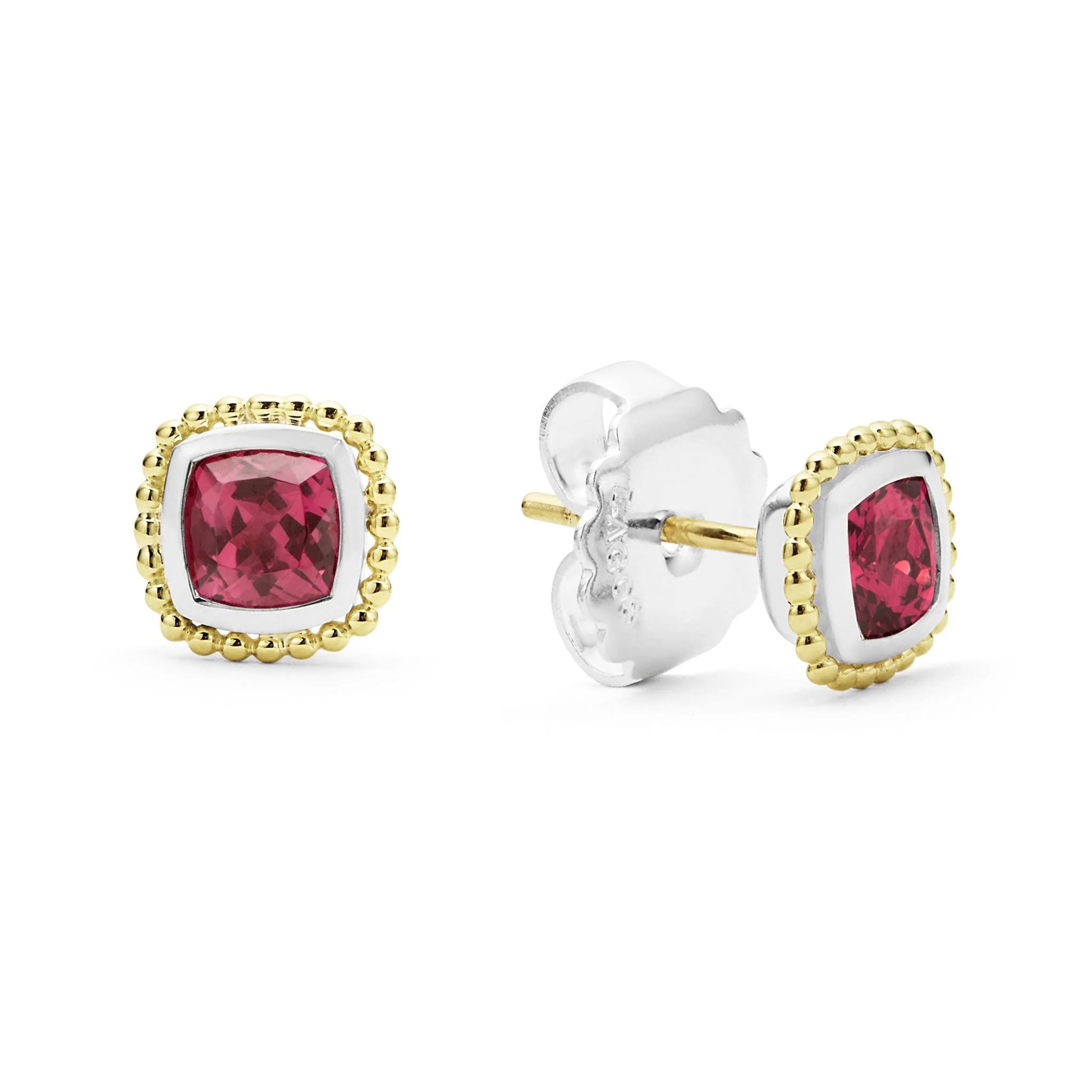 Rittenhouse Two-Tone Rhodolite Garnet Stud Earrings - Image 3
