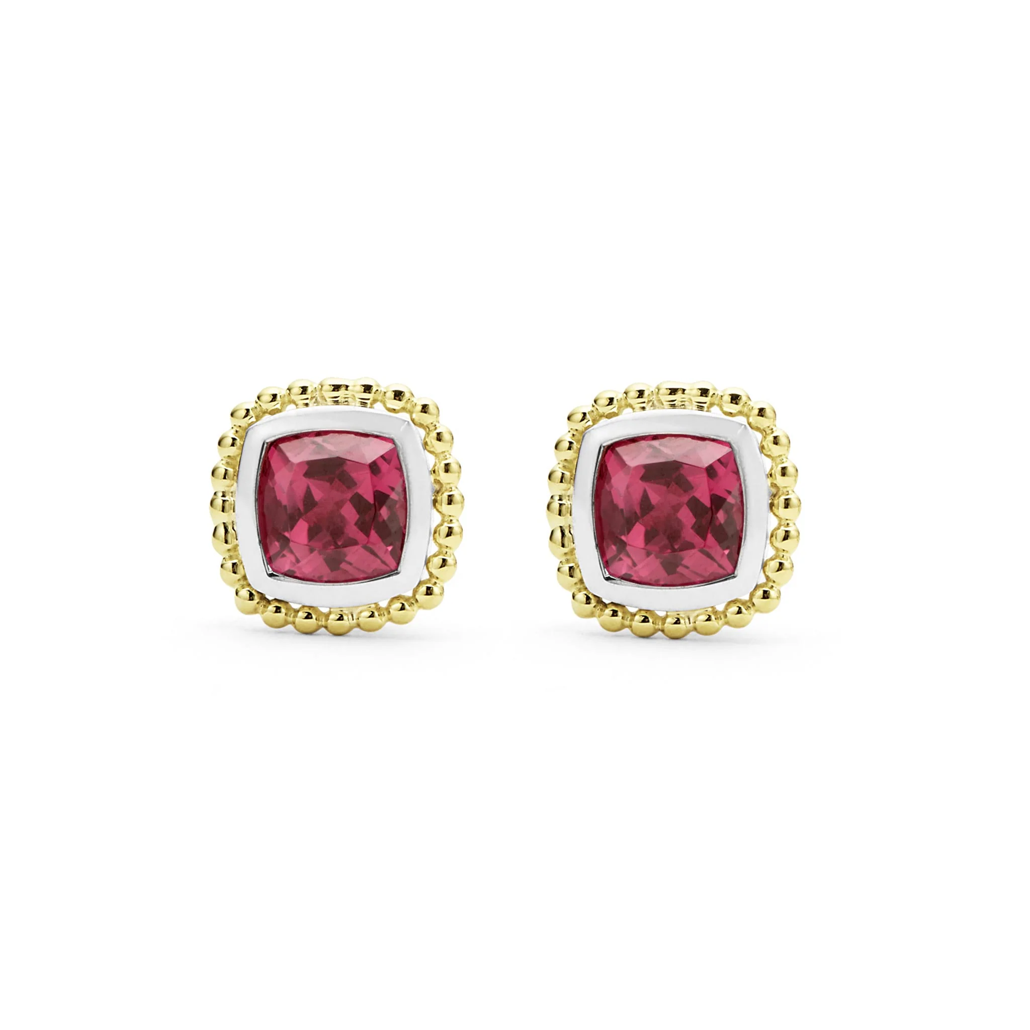 Rittenhouse Two-Tone Rhodolite Garnet Stud Earrings - Image 4