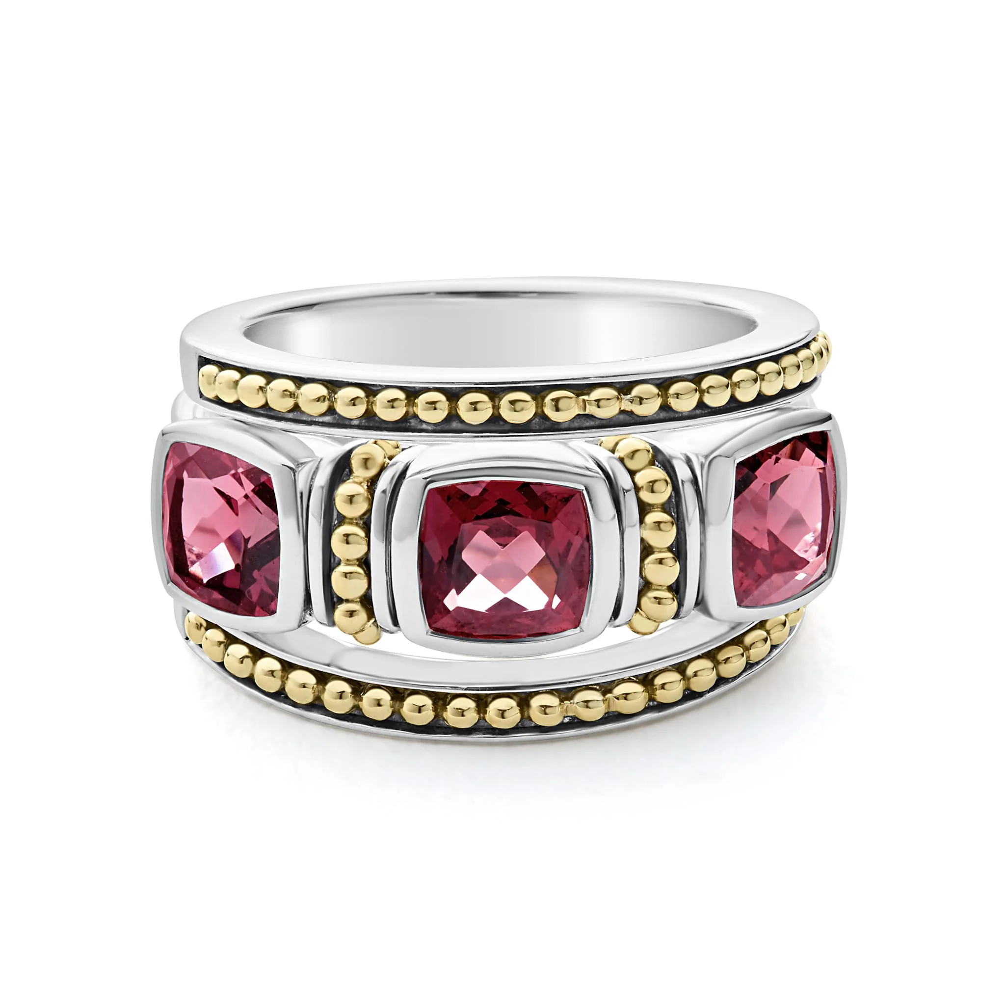 Rittenhouse Two-Tone Rhodolite Garnet Trio Stacking Rings - Image 3