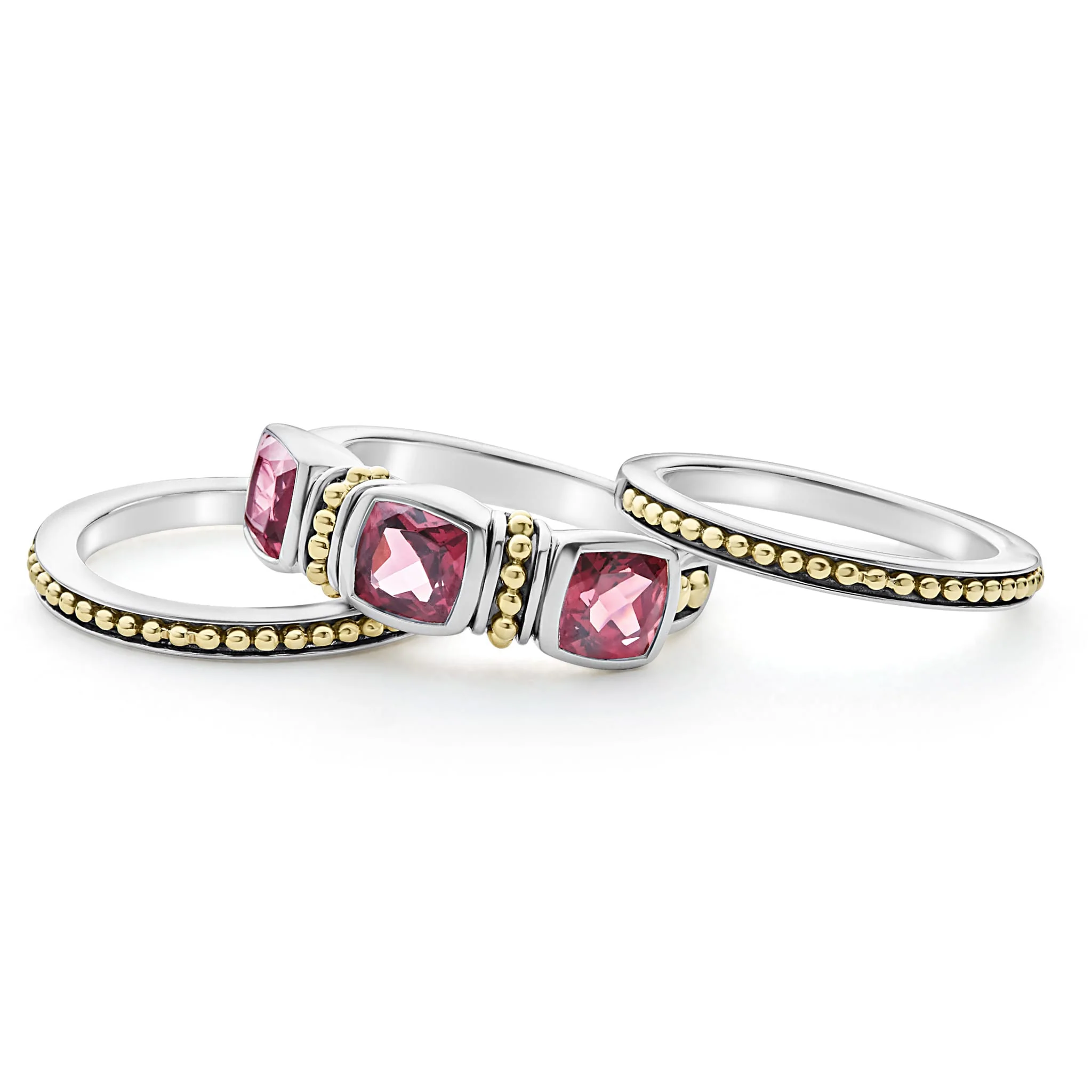 Rittenhouse Two-Tone Rhodolite Garnet Trio Stacking Rings - Image 4