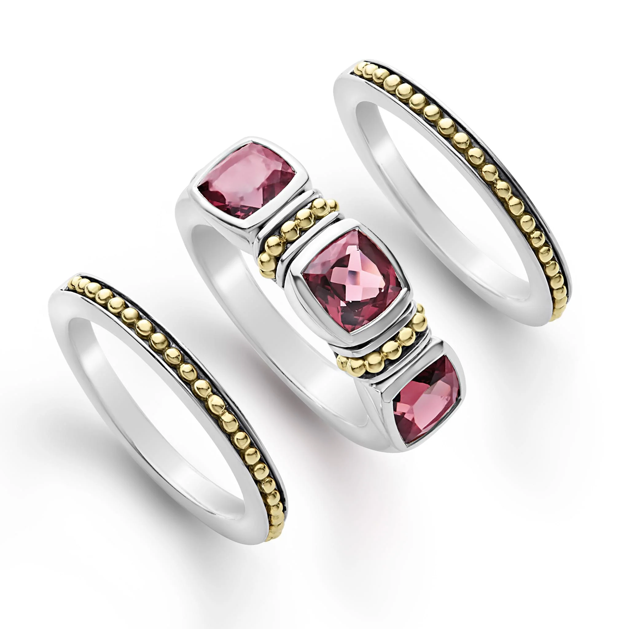 Rittenhouse Two-Tone Rhodolite Garnet Trio Stacking Rings - Image 5
