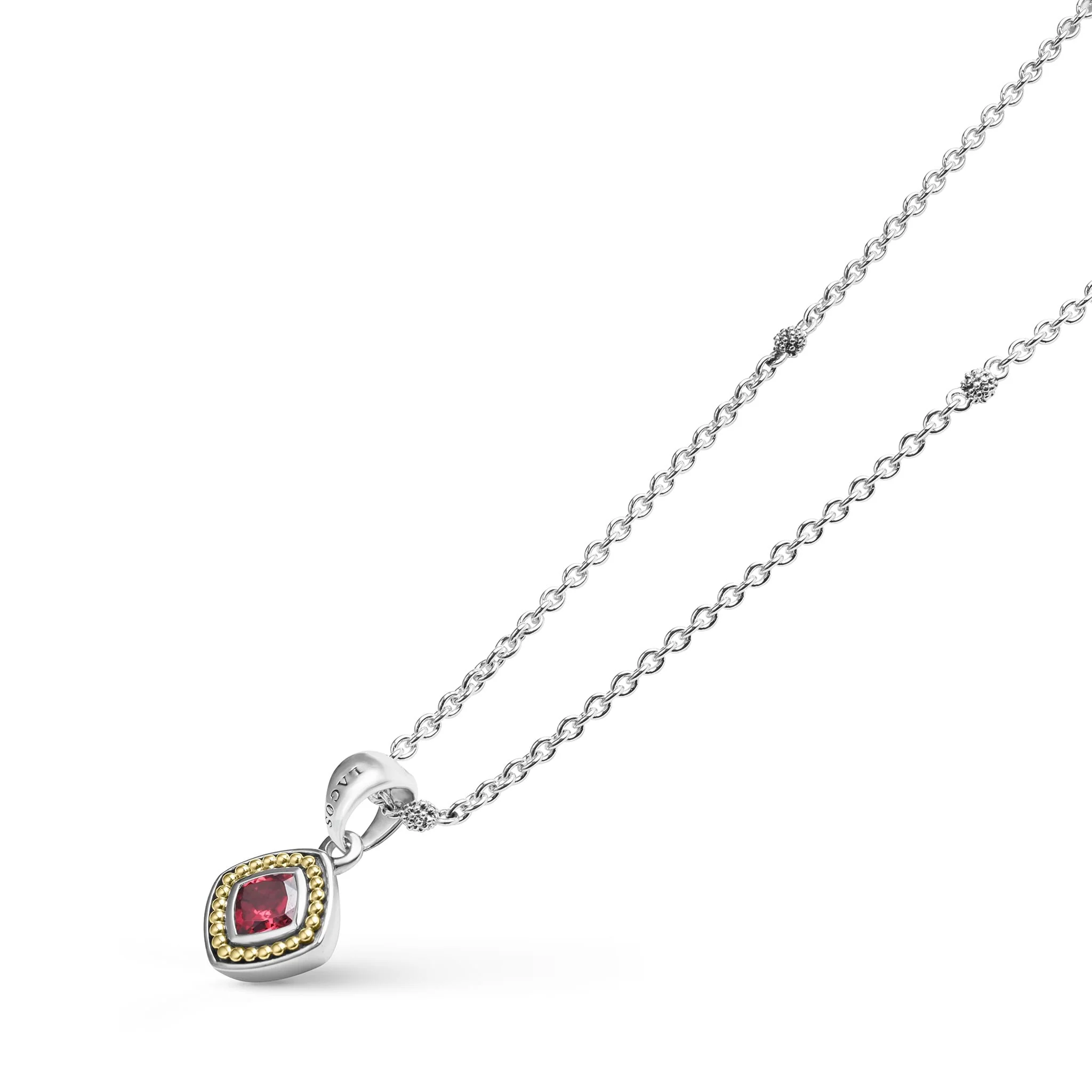 Rittenhouse Two-Tone Rhodolite Garnet Pendant Necklace - Image 4
