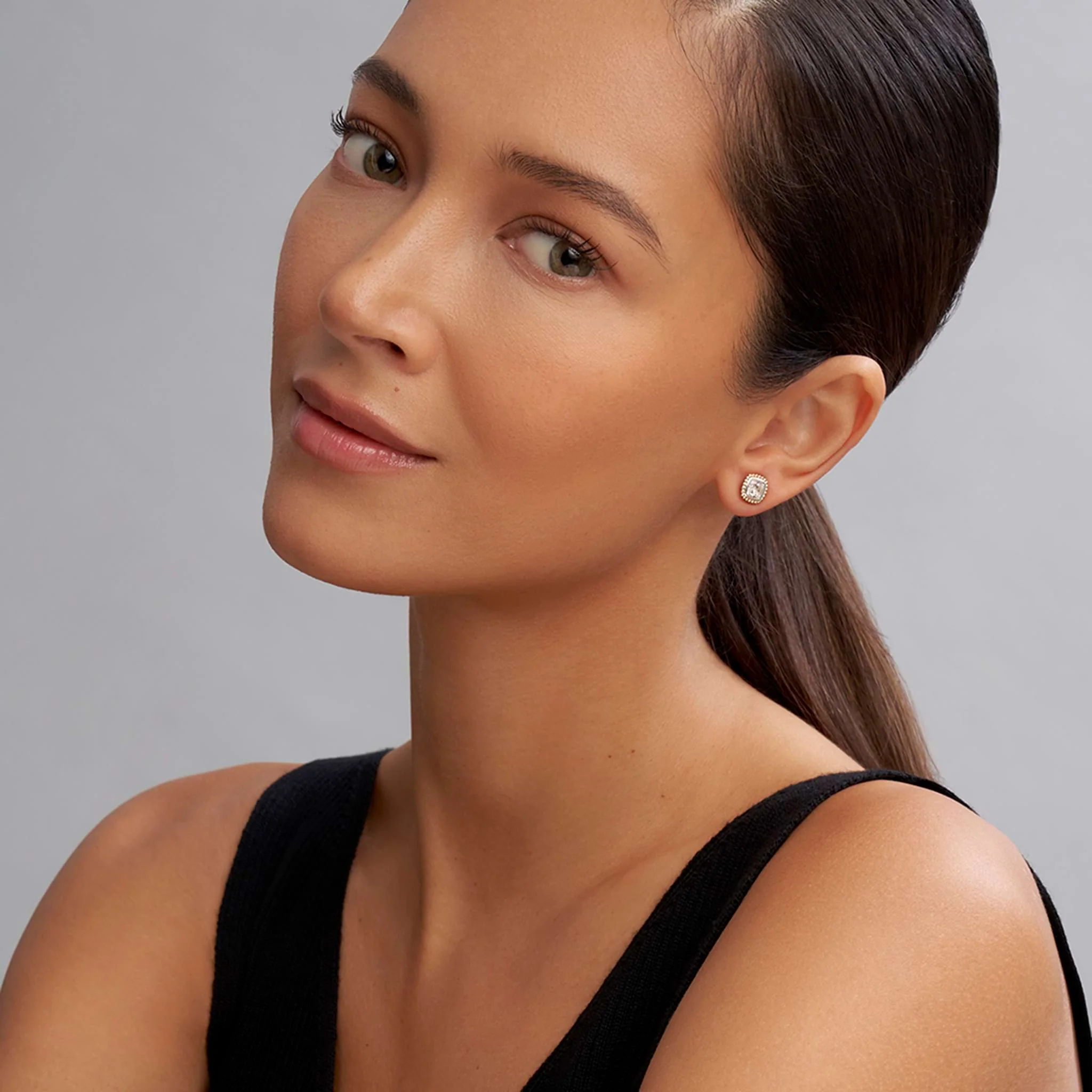 Rittenhouse Two-Tone White Topaz Stud Earrings - Image 2