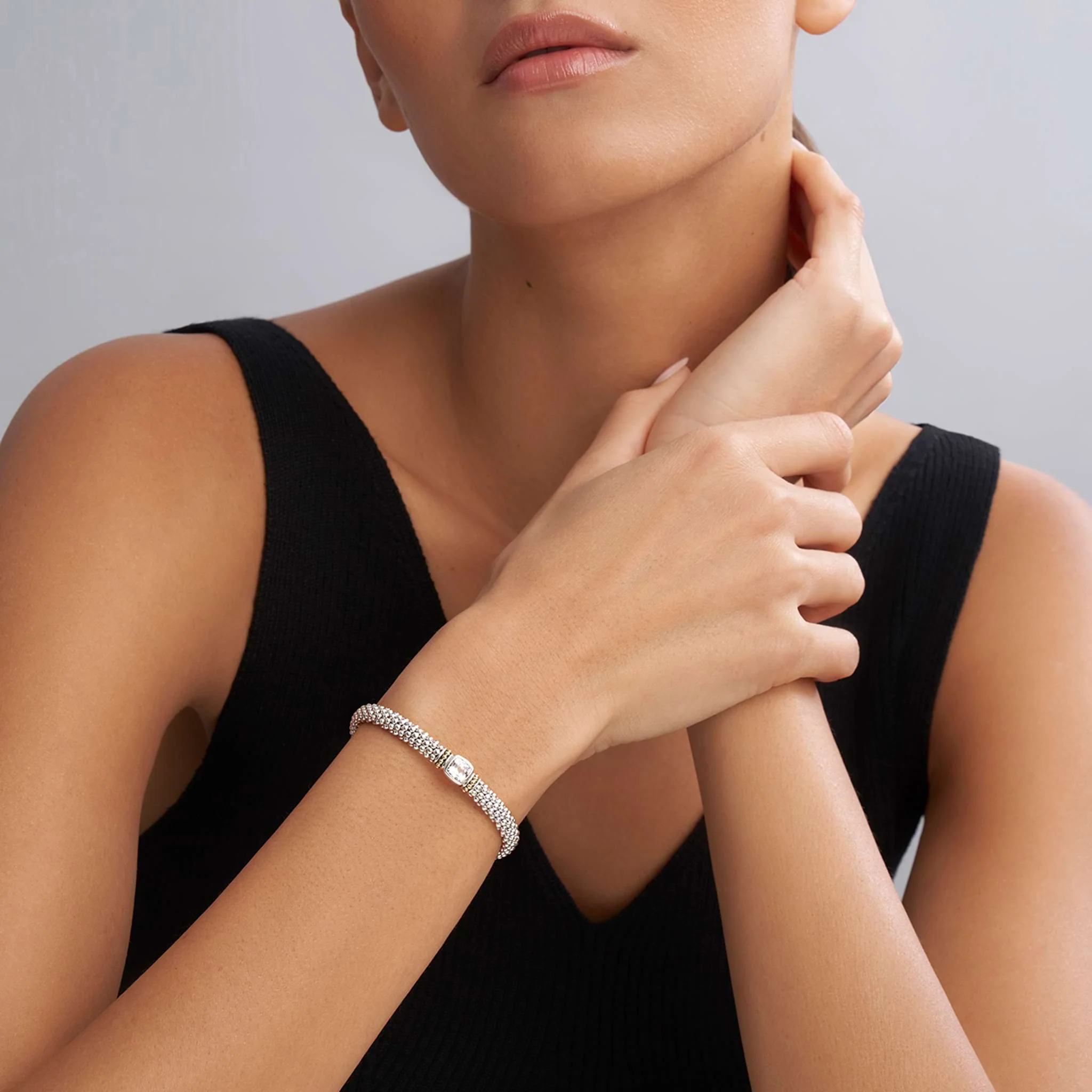 Rittenhouse Small White Topaz Caviar Bracelet | 6mm - Image 2