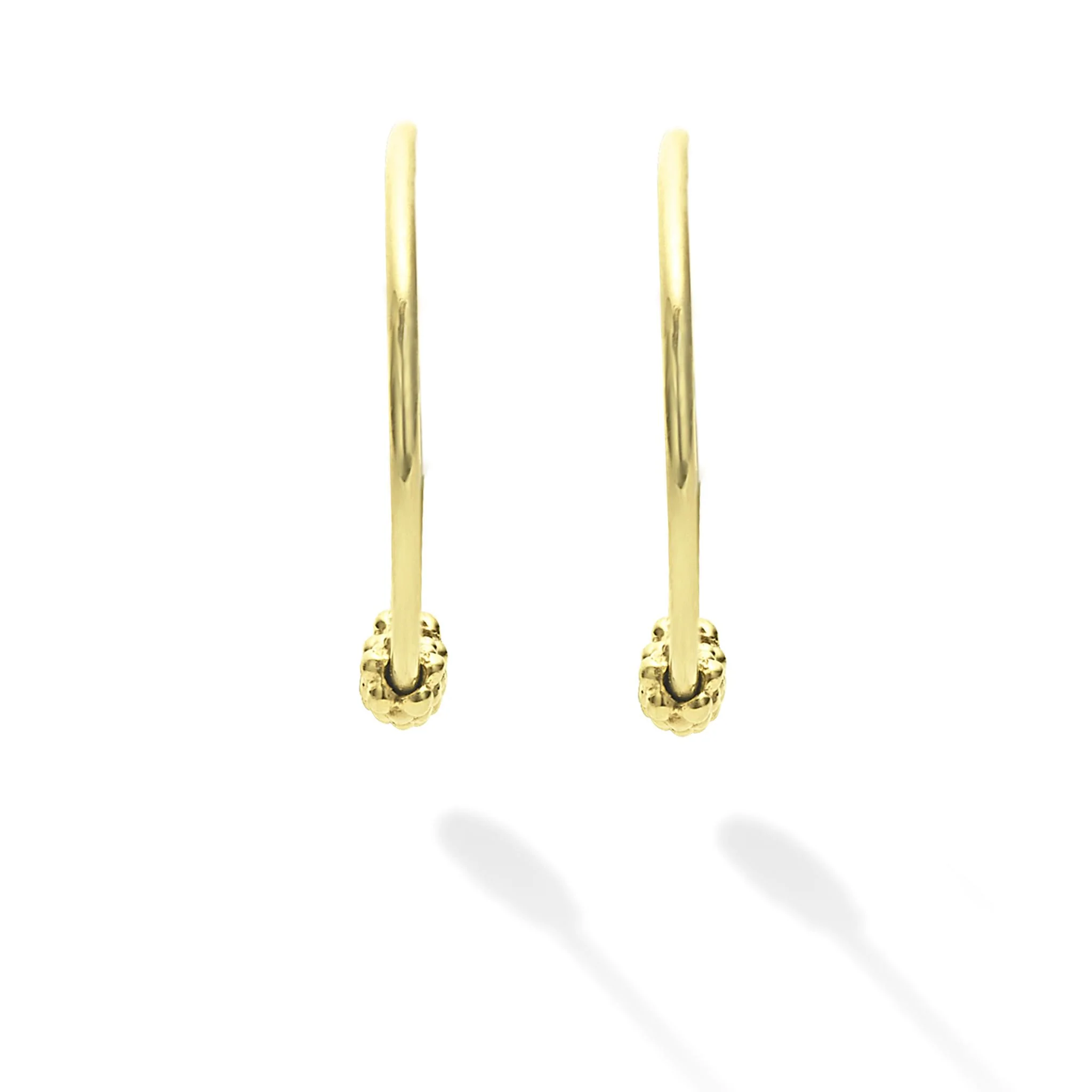 Signature Caviar 18K Gold Superfine Hoop Earrings - Image 3