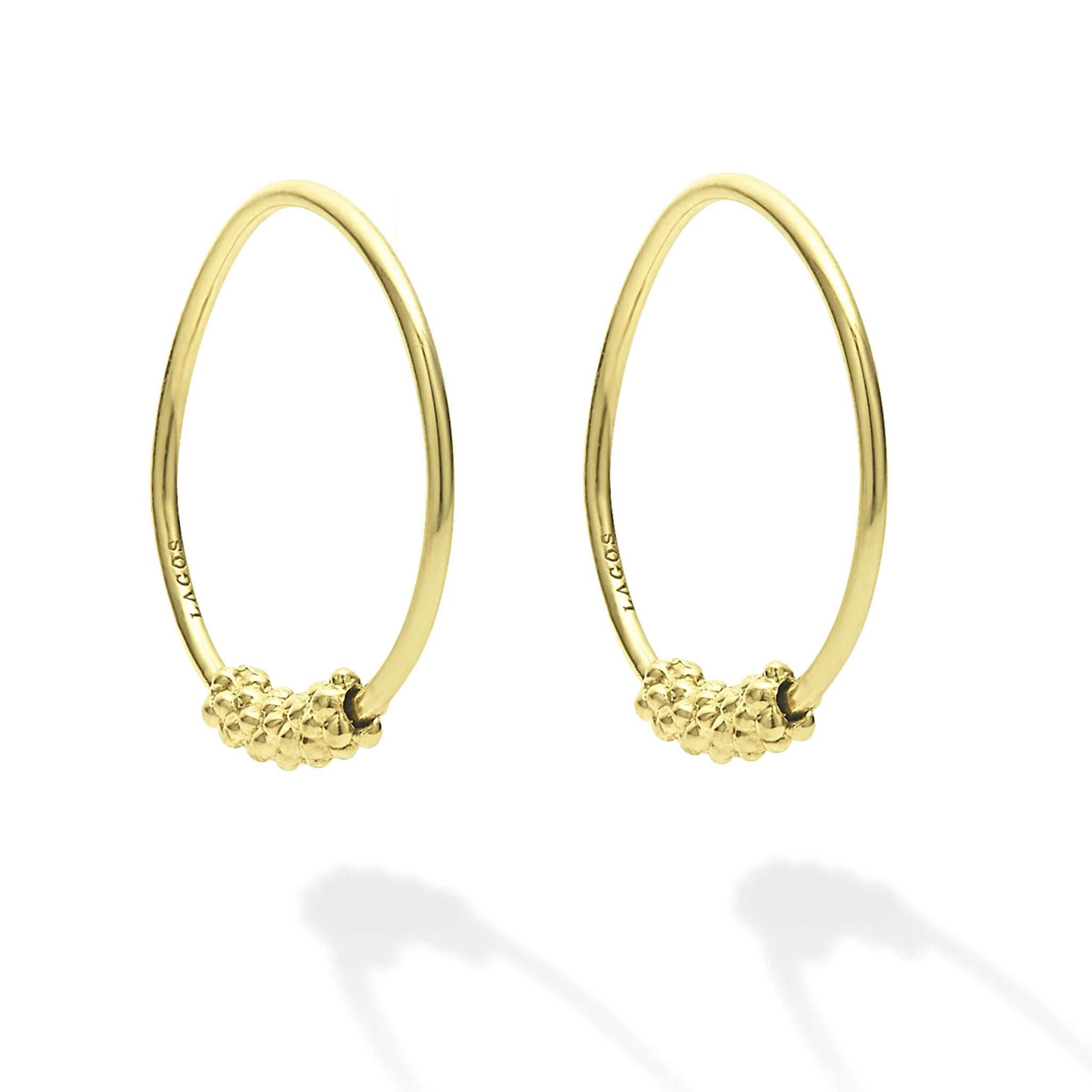 Signature Caviar 18K Gold Superfine Hoop Earrings - Image 4