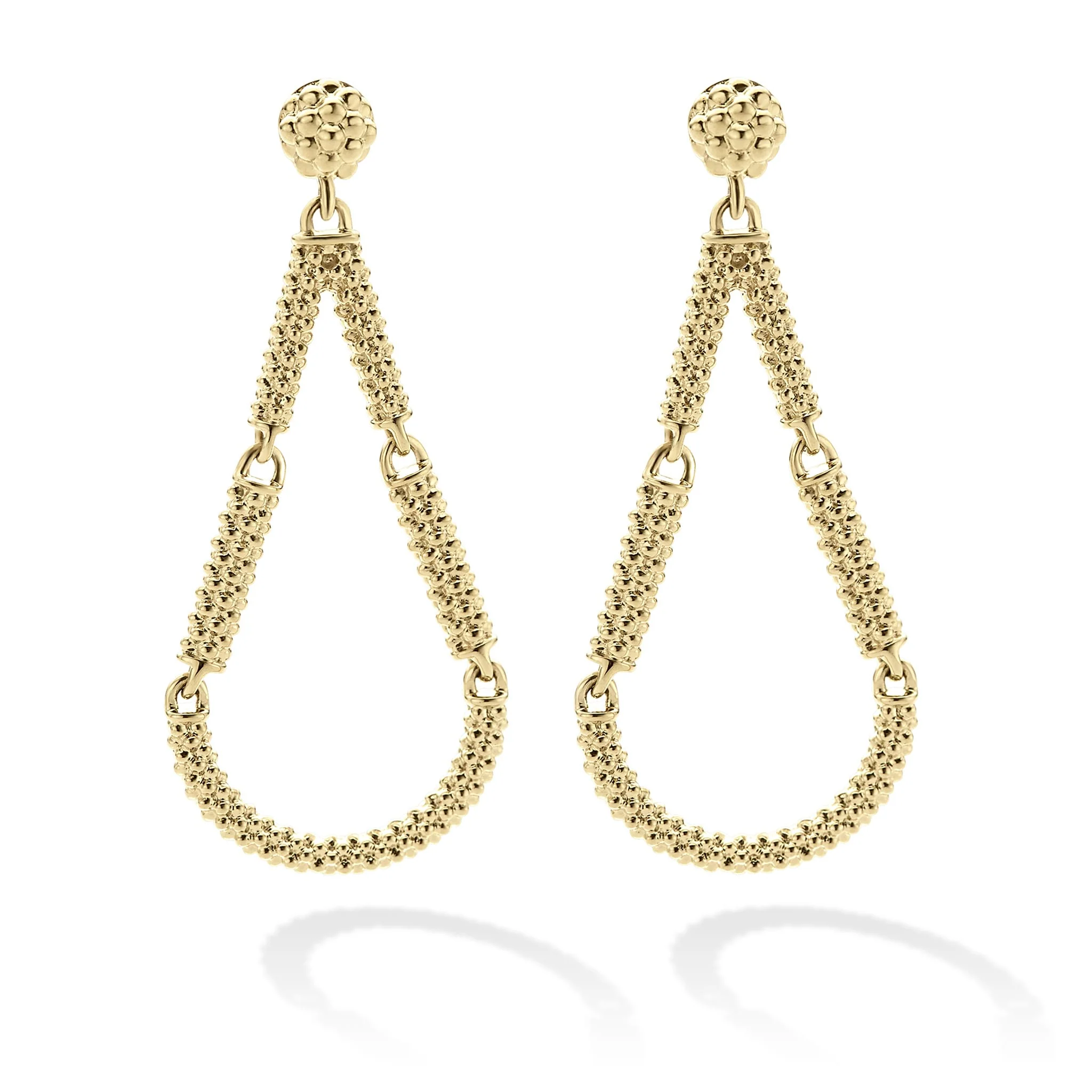 Signature Caviar Petite 18K Gold Superfine Caviar Tear Drop Earrings - Image 4