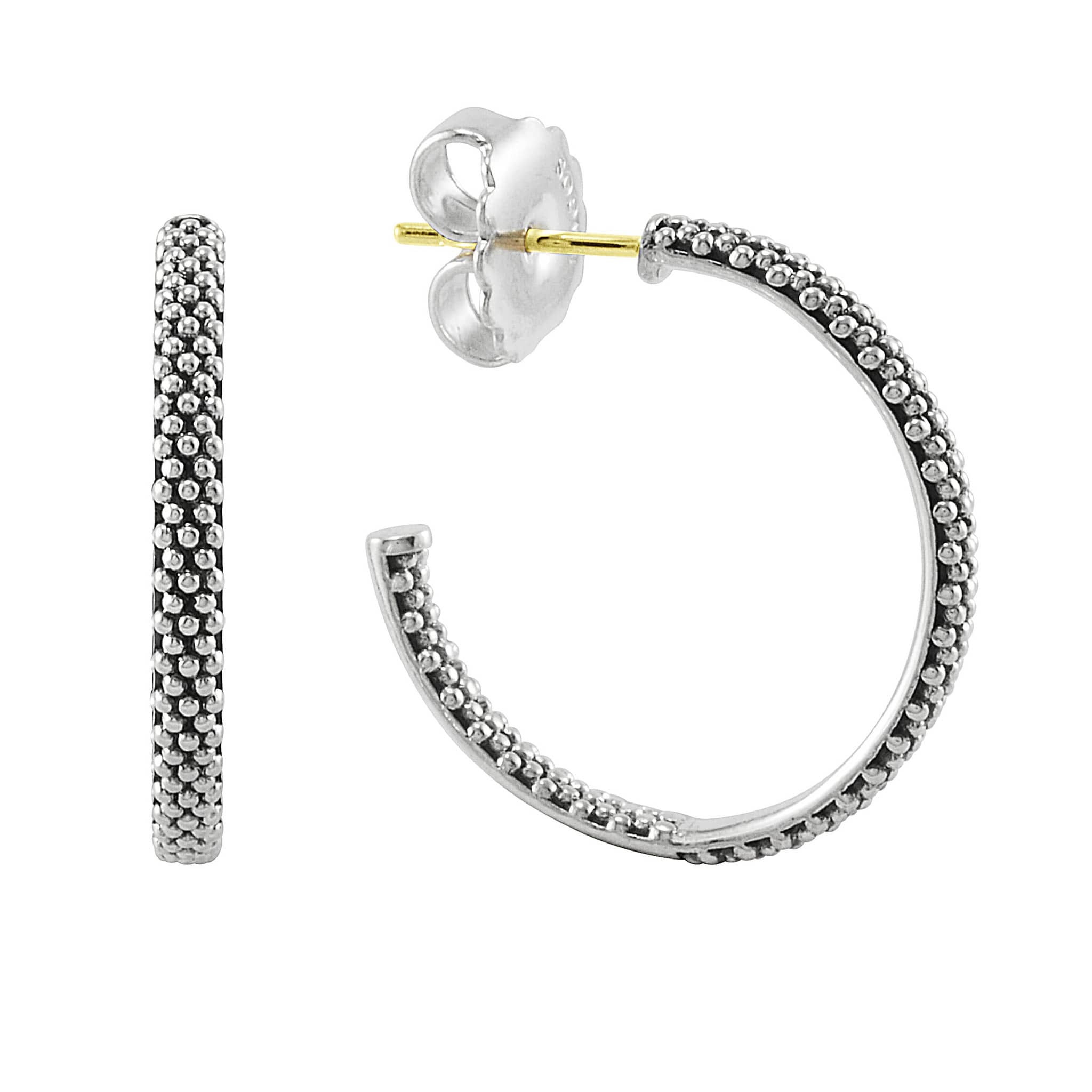 Signature Caviar Fine Beaded Hoop Earrings