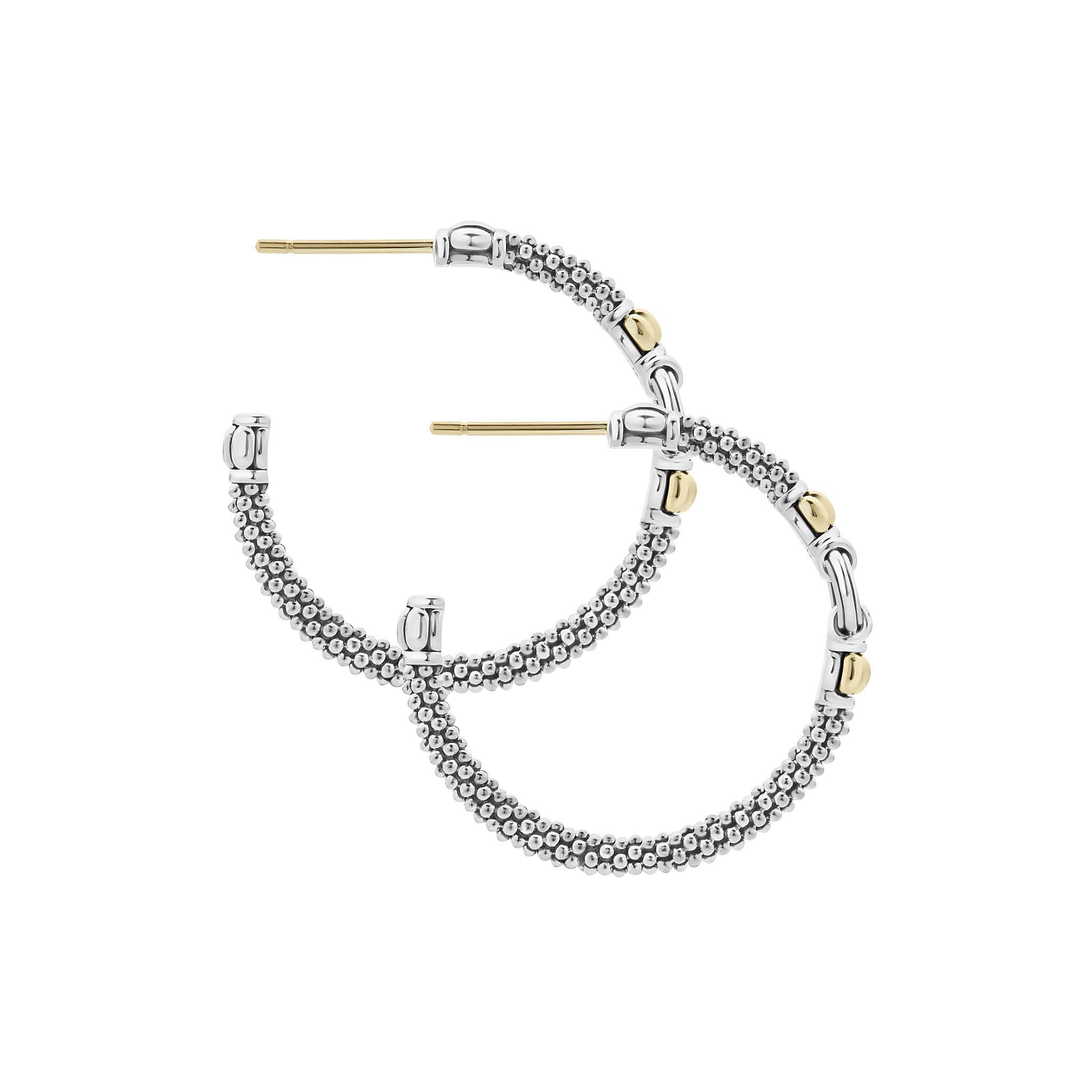 Signature Caviar Two-Tone Caviar Hoop Earrings - Image 4