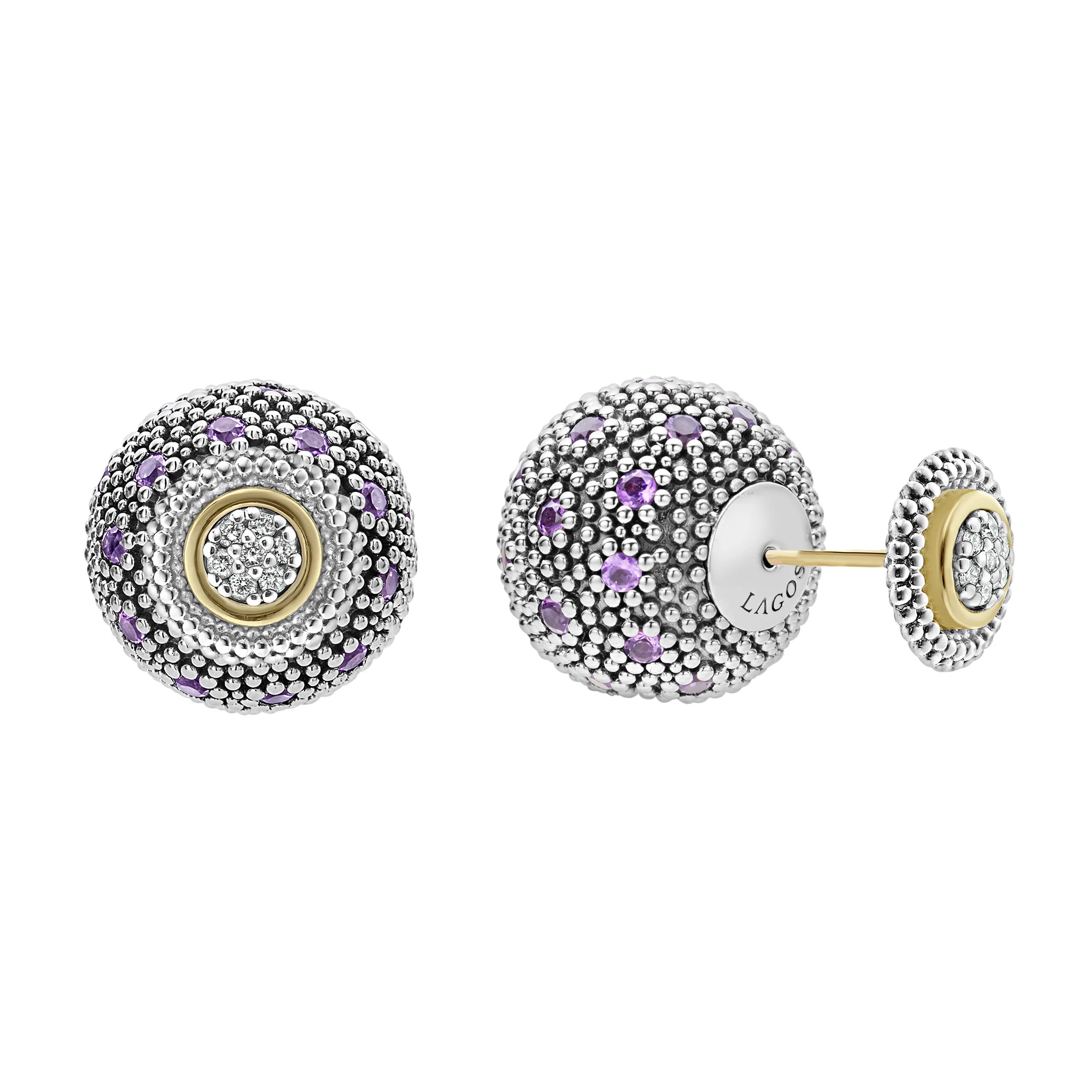 Signature Caviar Amethyst Earring Backs - Image 5