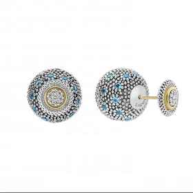 Signature Caviar Swiss Blue Topaz Earring Backs - Image 3