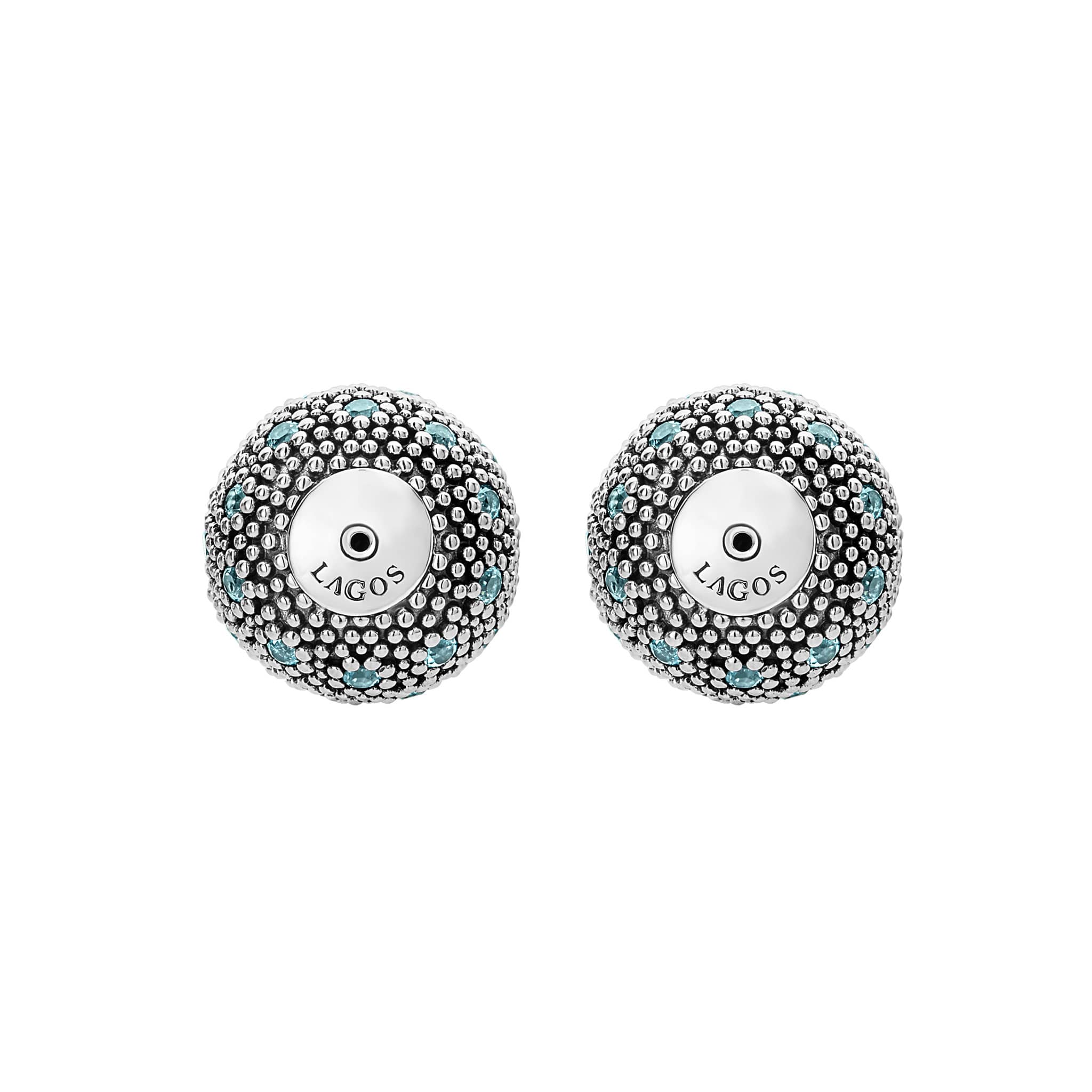 Signature Caviar Swiss Blue Topaz Earring Backs - Image 4
