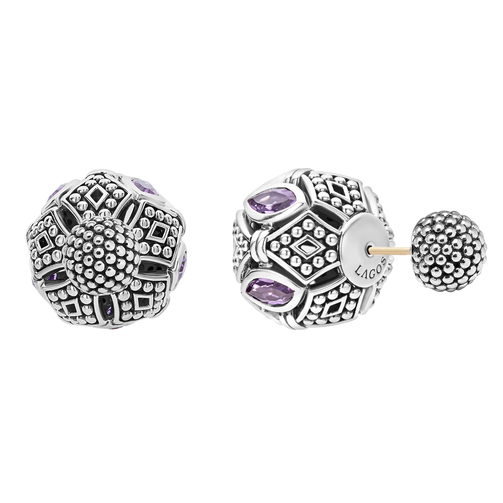 Signature Caviar Amethyst Earring Backs - Image 5