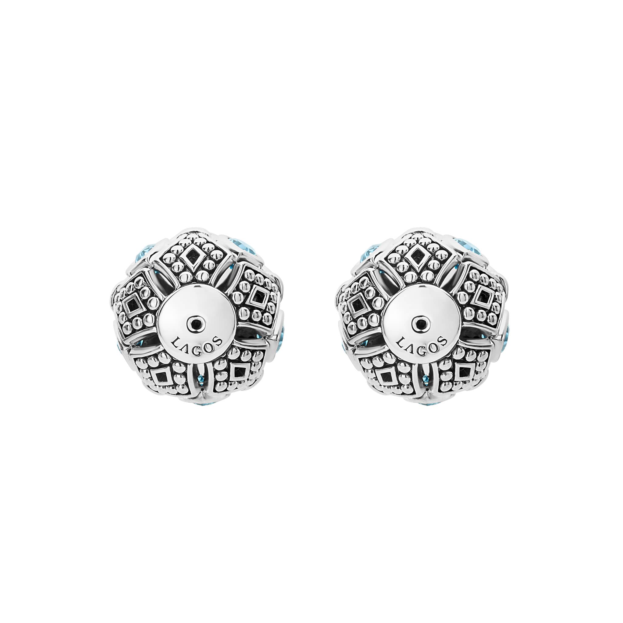 Signature Caviar Swiss Blue Topaz Earring Backs - Image 3