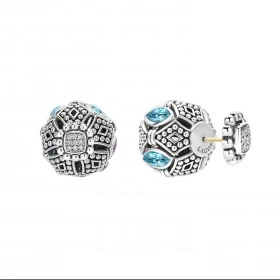 Signature Caviar Swiss Blue Topaz Earring Backs - Image 4