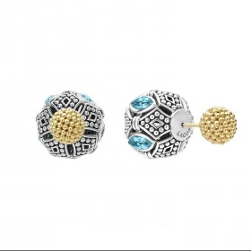 Signature Caviar Swiss Blue Topaz Earring Backs - Image 6