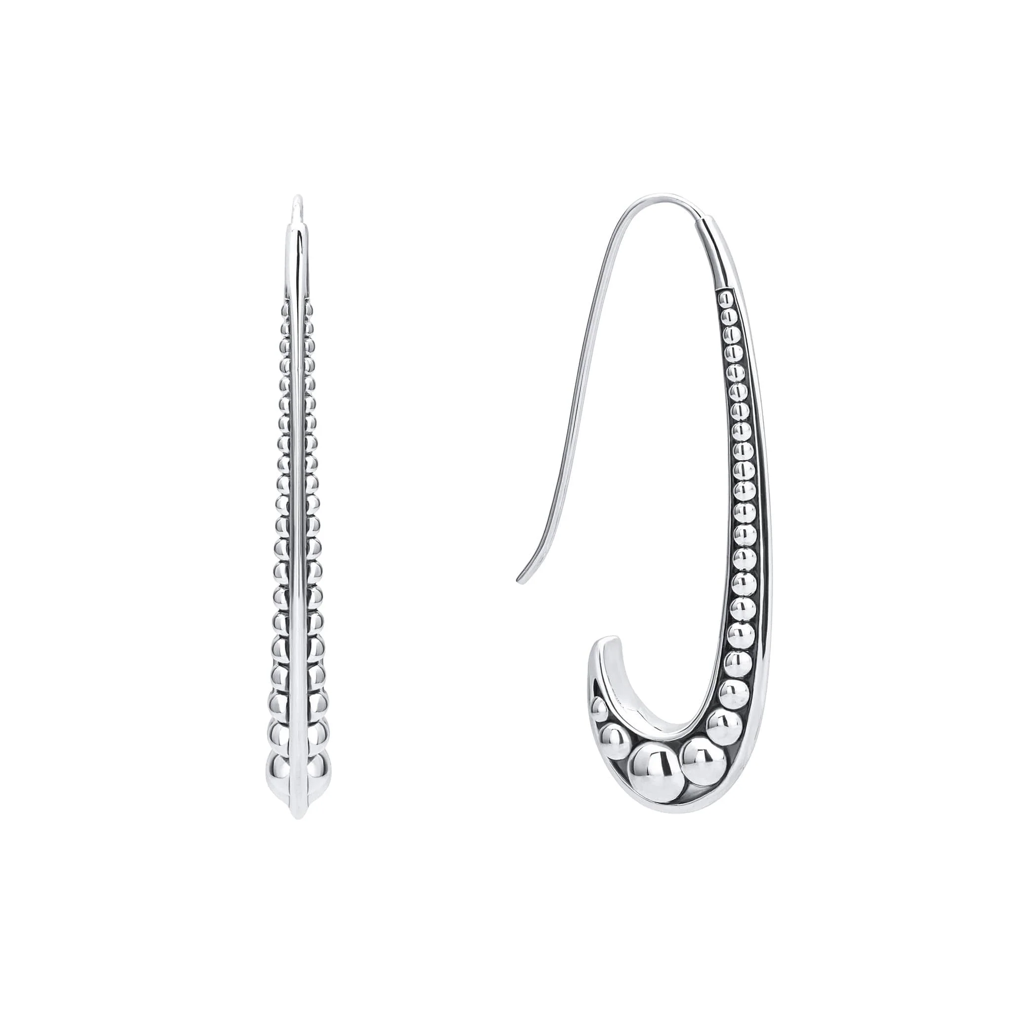 Signature Caviar Smooth Hook Drop Earrings
