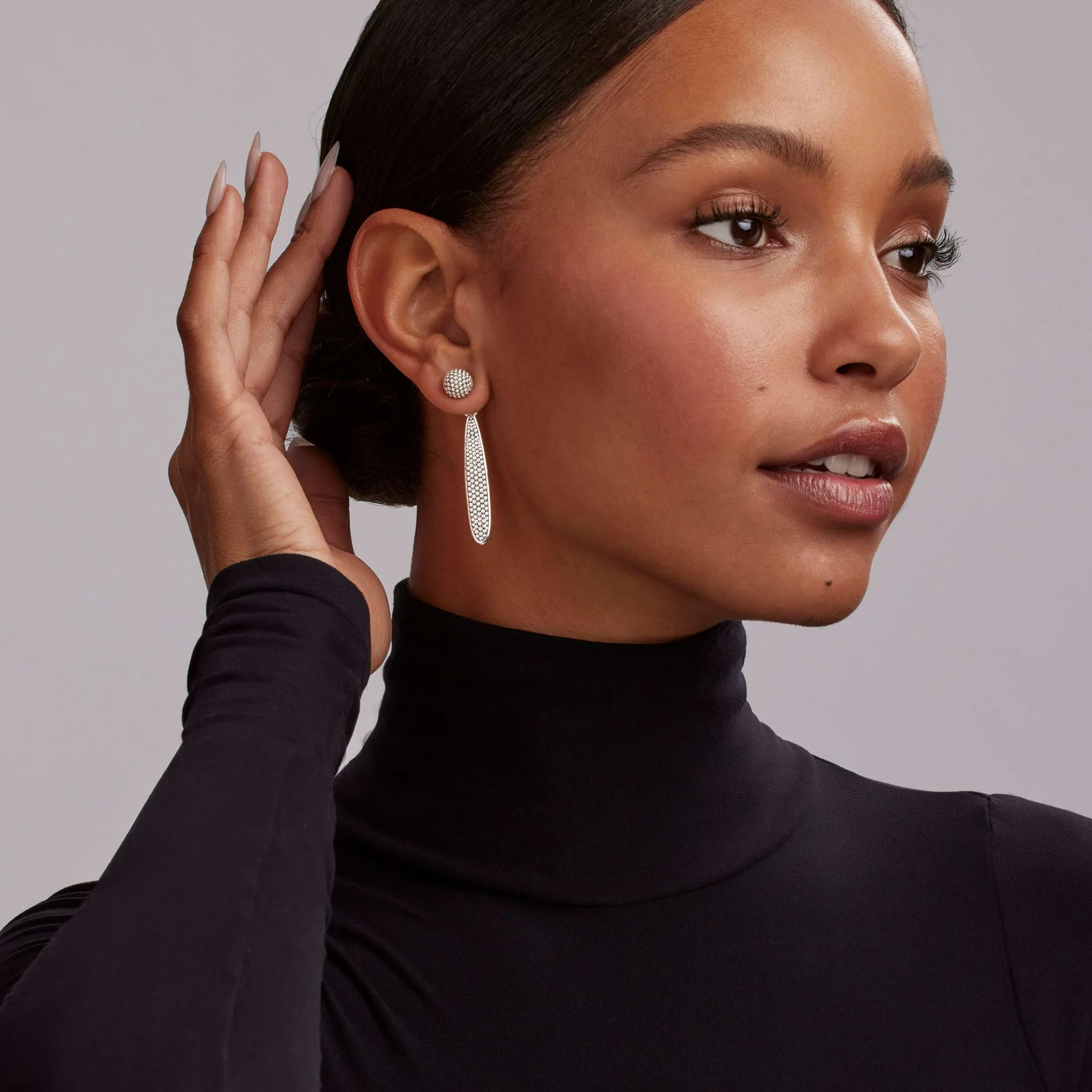 Signature Caviar Large Caviar Drop Earring Backs - Image 2