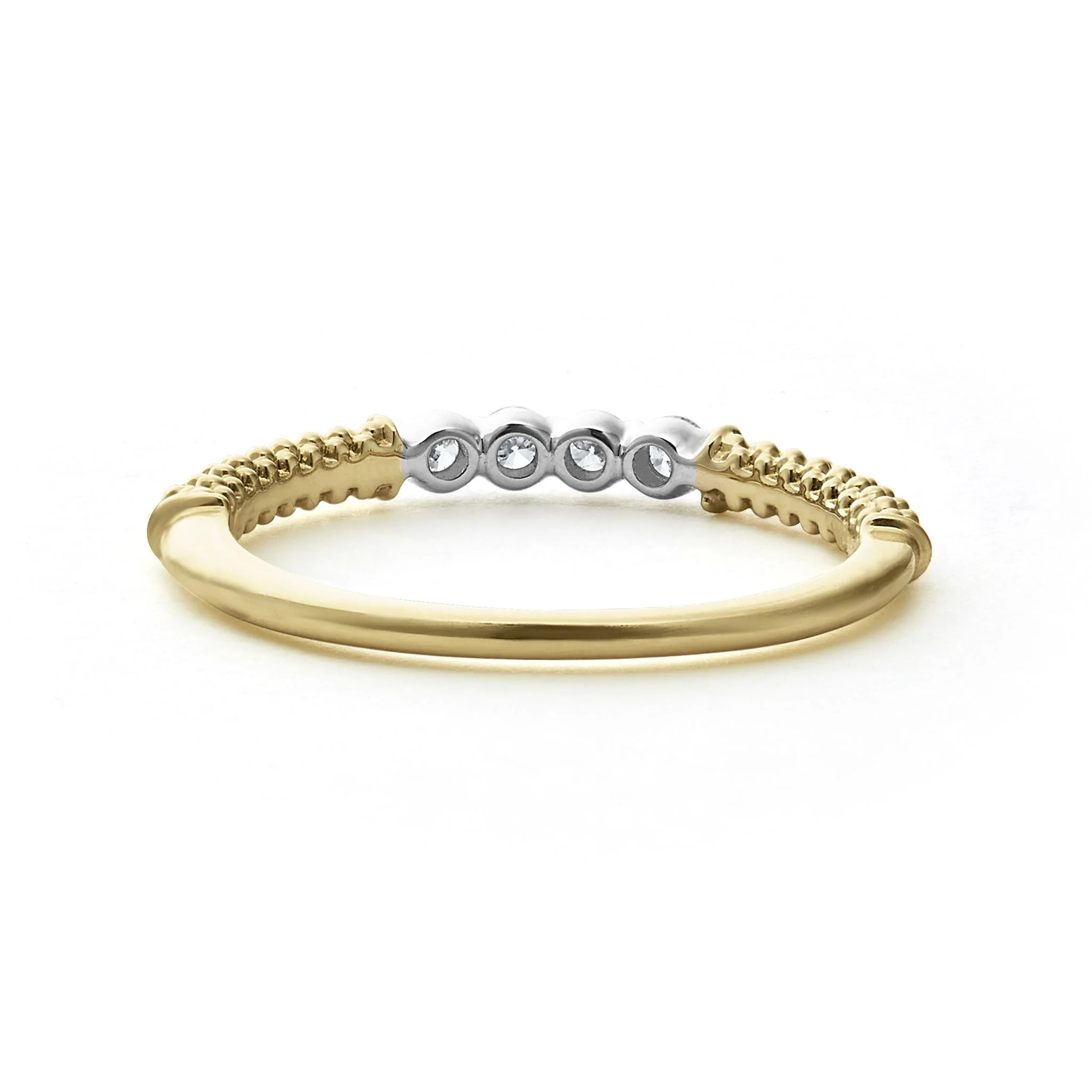 Signature Caviar 18K Gold Superfine Diamond Stacking Ring - Image 5