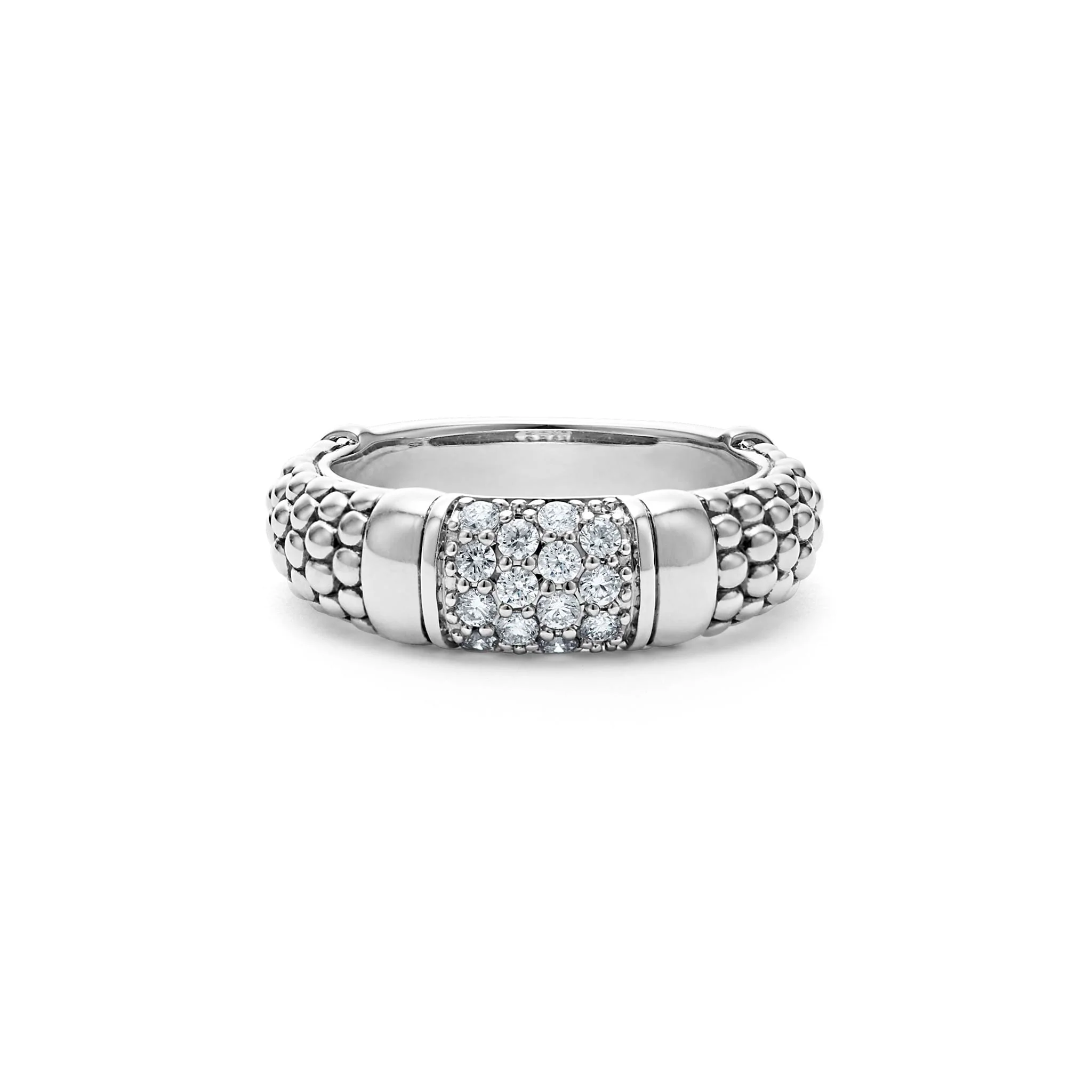 Signature Caviar Sterling Silver Caviar Diamond Ring | 6mm - Image 3