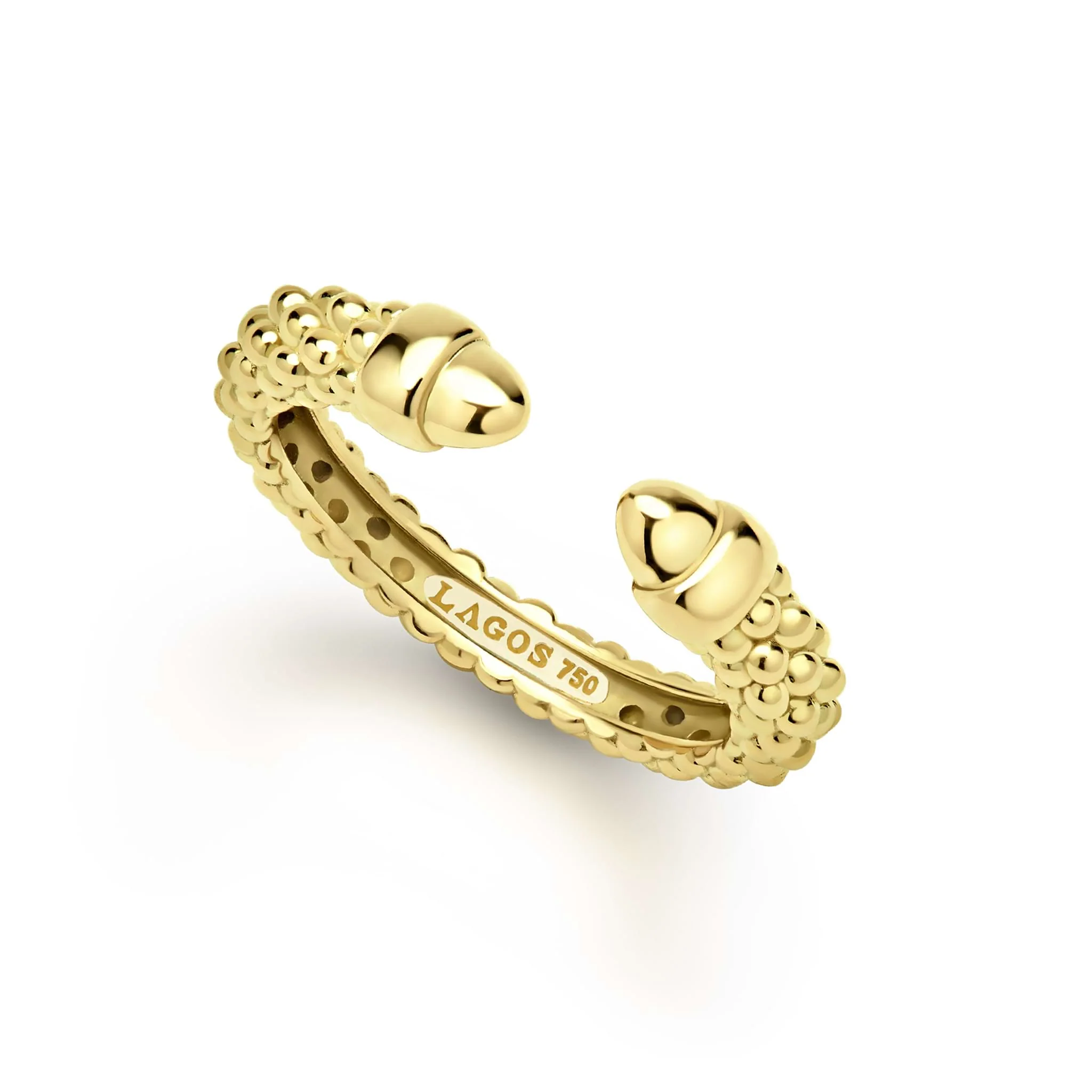Signature Caviar 18K Gold Mini Versa Stacking Ring