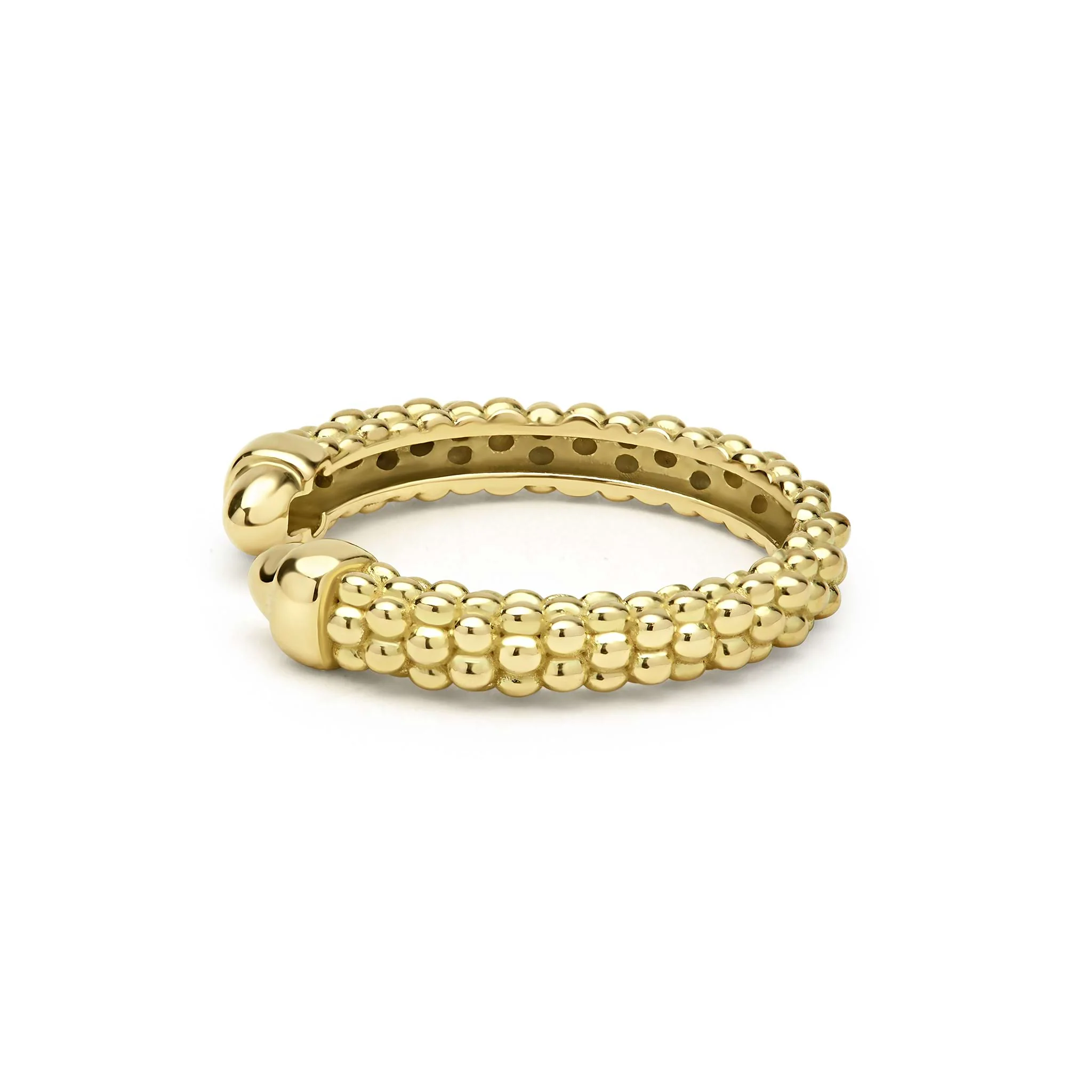 Signature Caviar 18K Gold Mini Versa Stacking Ring - Image 3