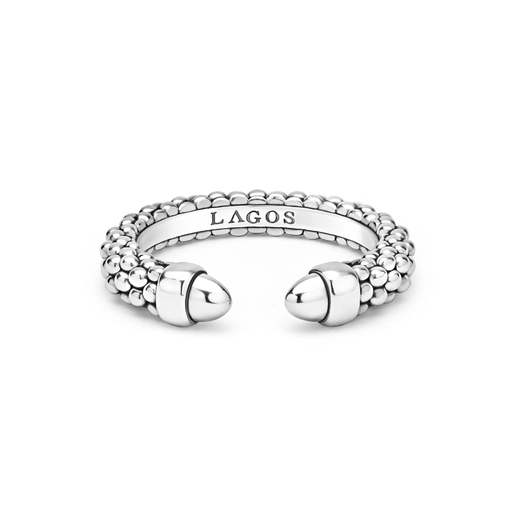 Signature Caviar Sterling Silver Mini Versa Stacking Ring - Image 3