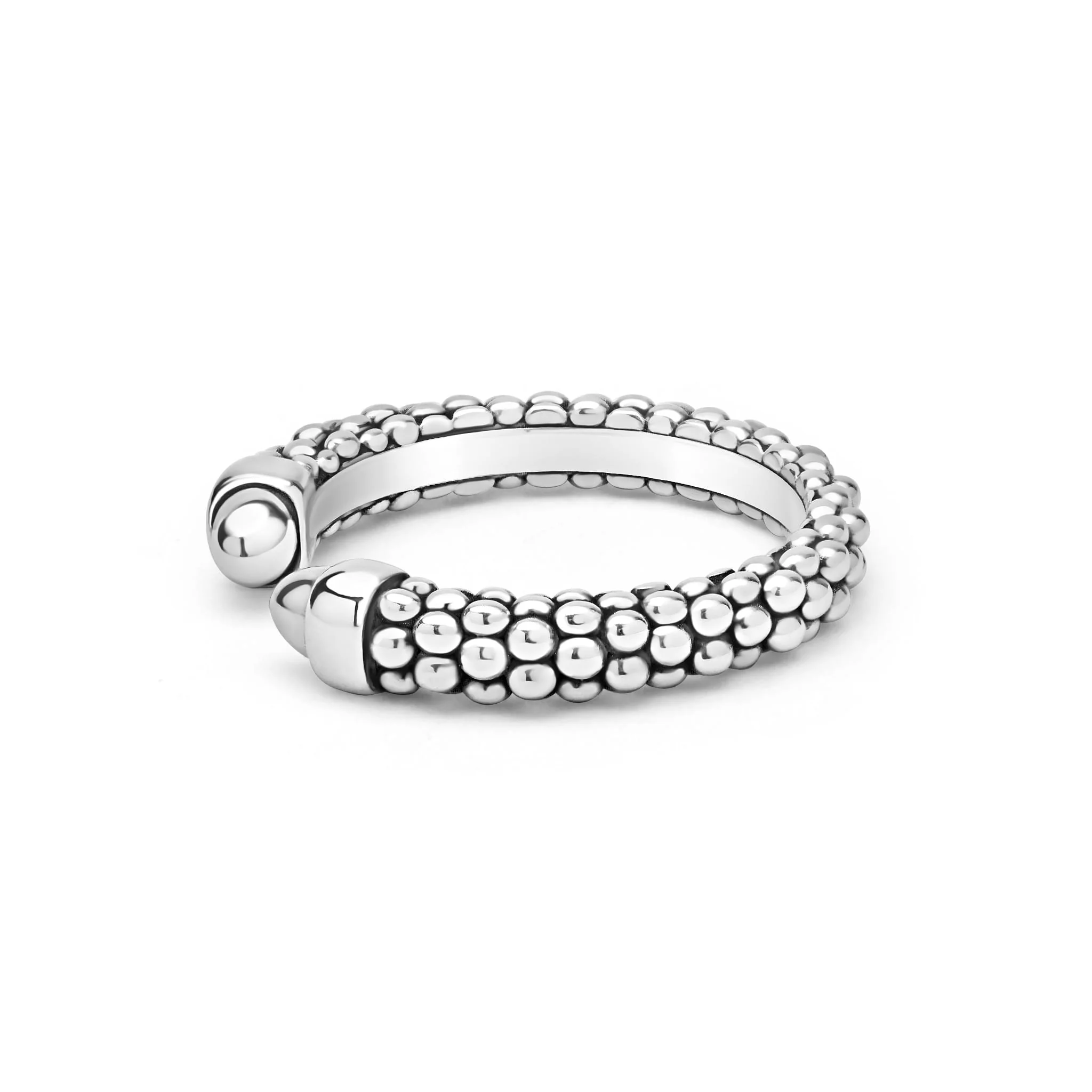 Signature Caviar Sterling Silver Mini Versa Stacking Ring - Image 4