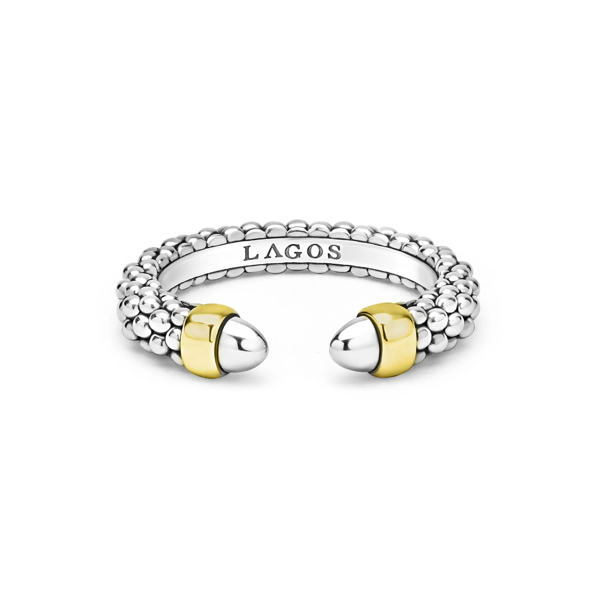 Signature Caviar Two-Tone Mini Versa Stacking Ring - Image 3