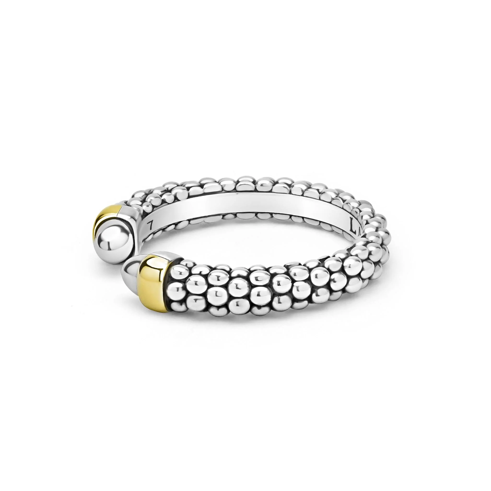 Signature Caviar Two-Tone Mini Versa Stacking Ring - Image 4