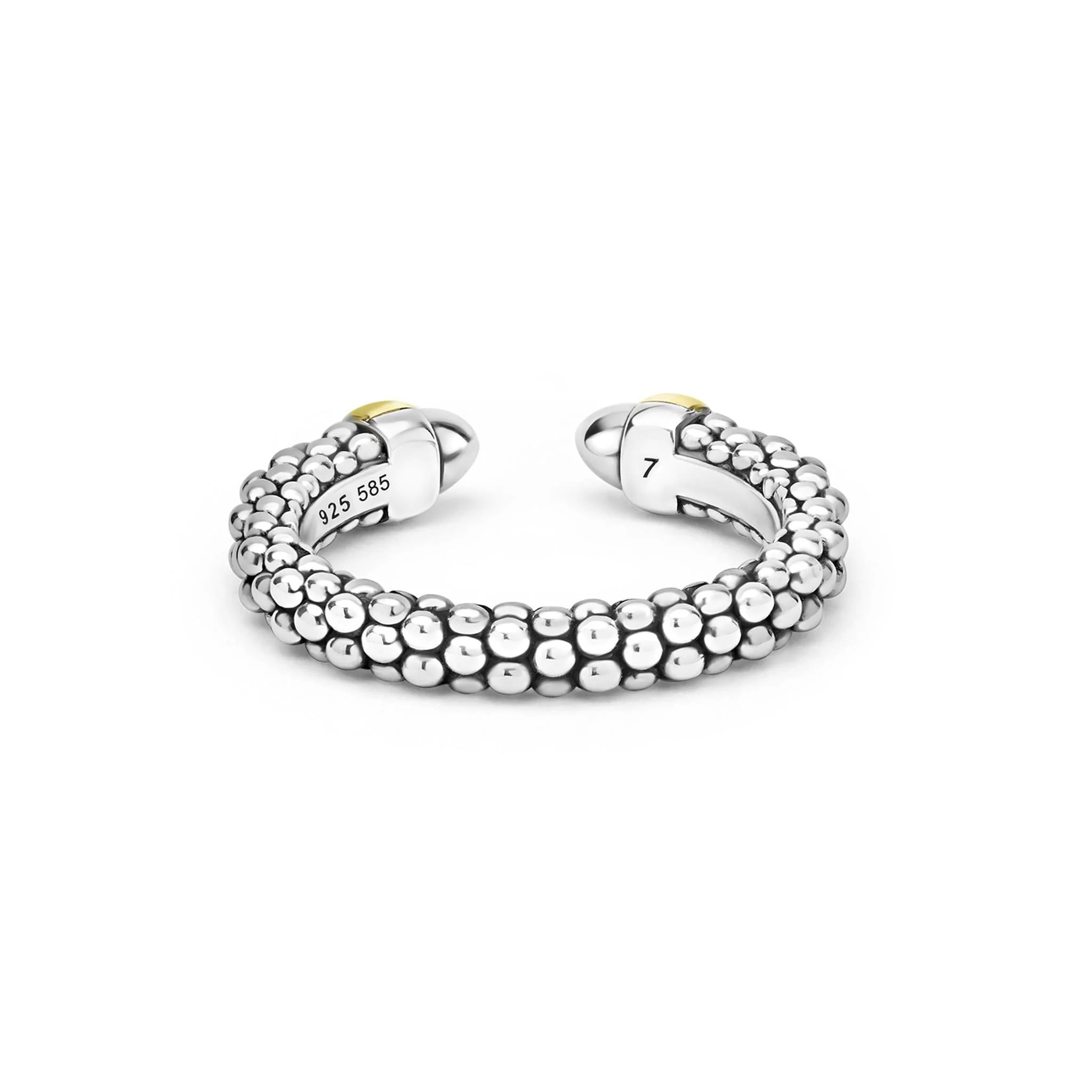 Signature Caviar Two-Tone Mini Versa Stacking Ring - Image 5