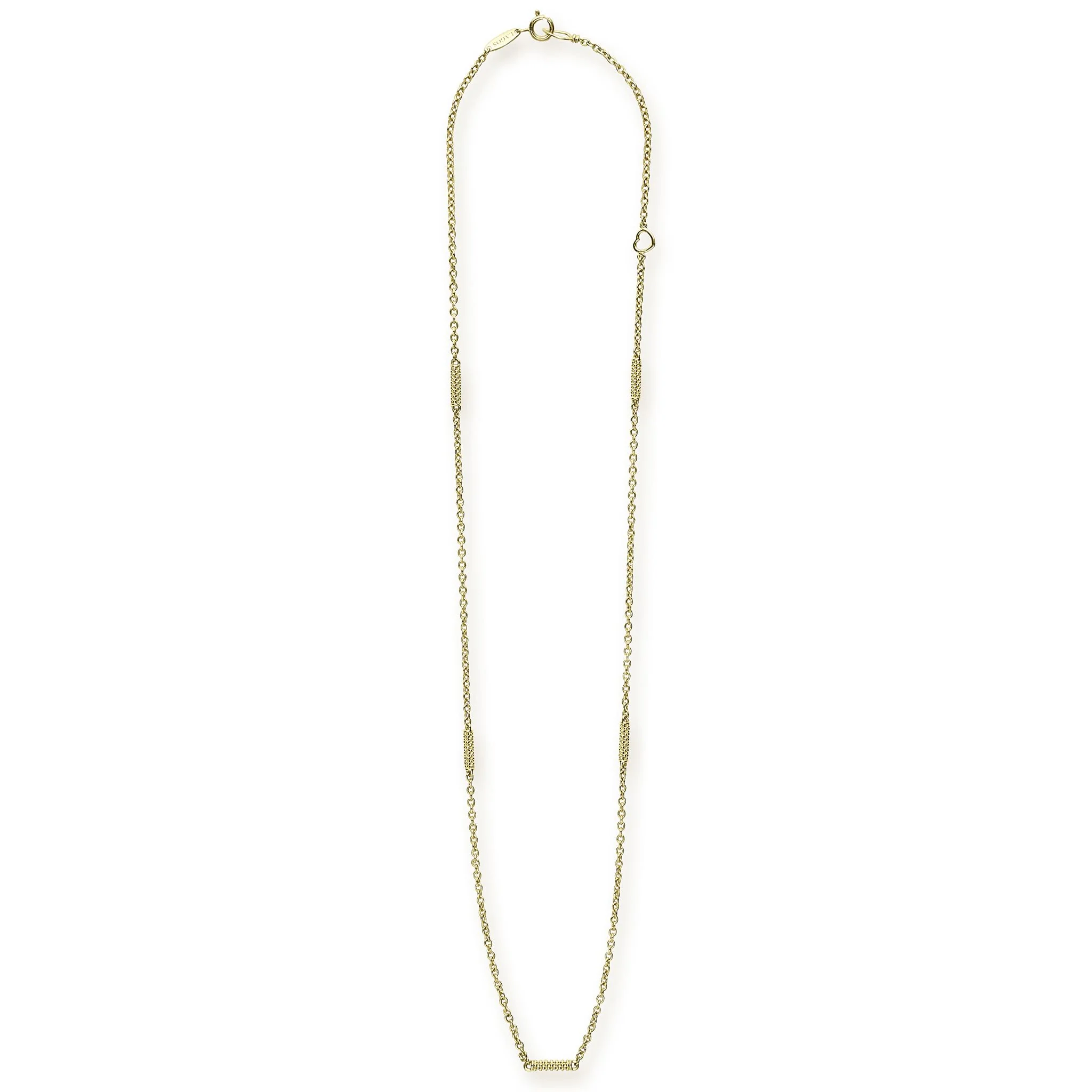 Signature Caviar 18K Gold Superfine Station Chain Necklace - Image 3
