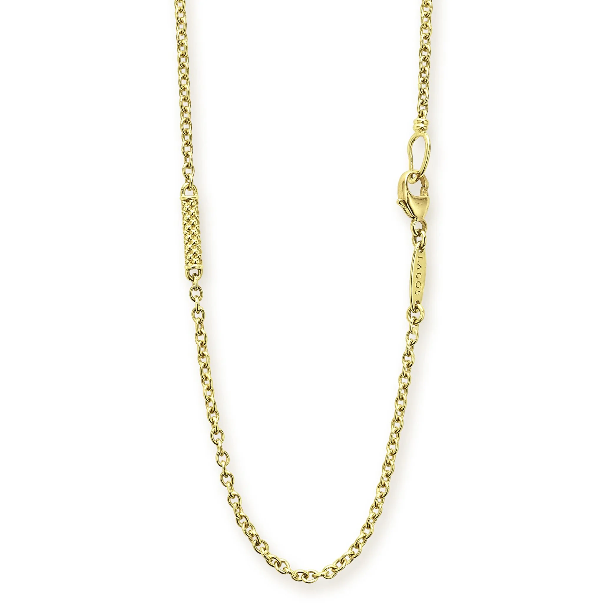 Signature Caviar Long 18K Gold Superfine Station Chain Necklace - Image 5