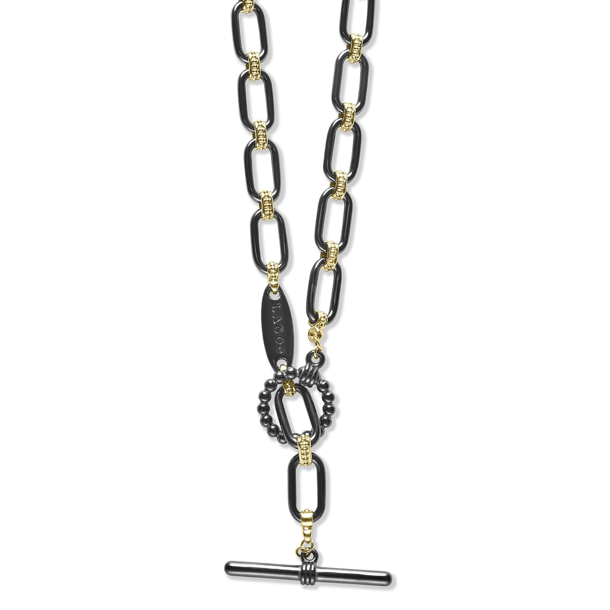 Signature Caviar 18K Gold and Black Ceramic Link Necklace | 6mm - Image 5