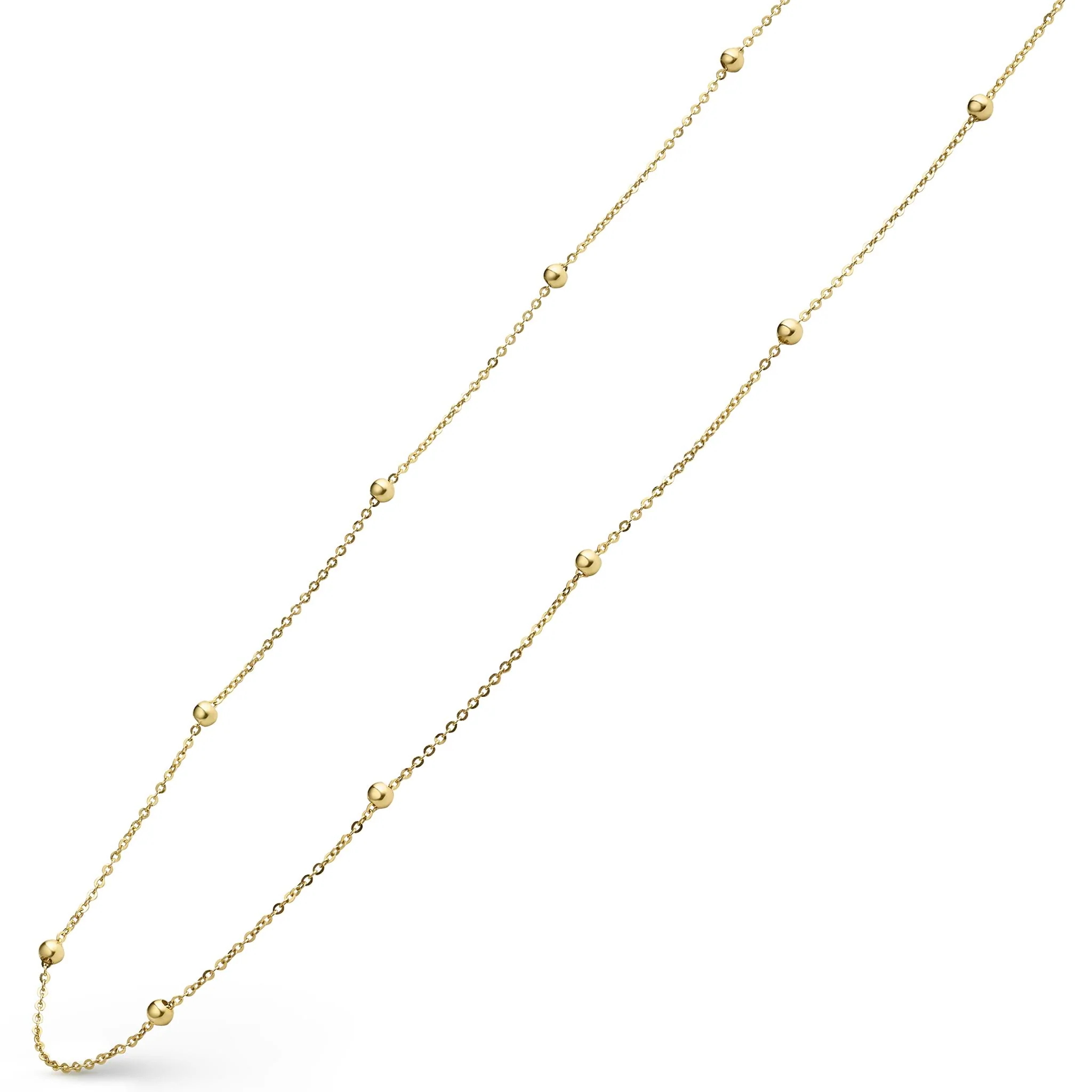 Caviar Gold 18K Gold Station Beaded Necklace - Image 4