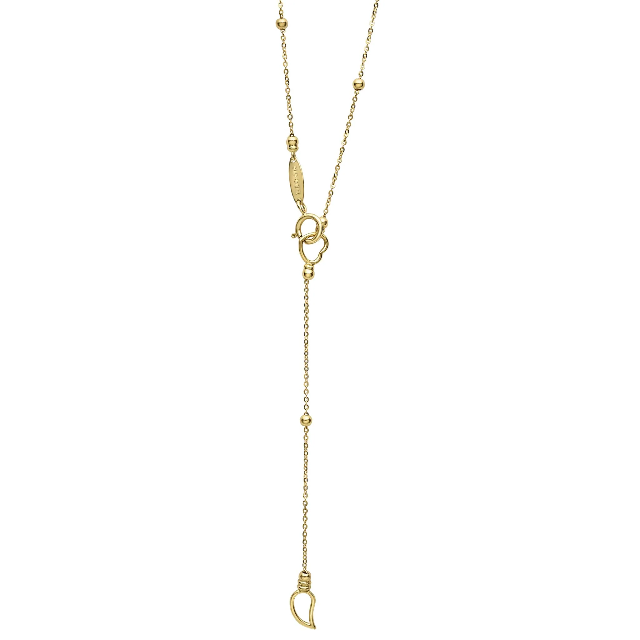 Caviar Gold 18K Gold Station Beaded Necklace - Image 5
