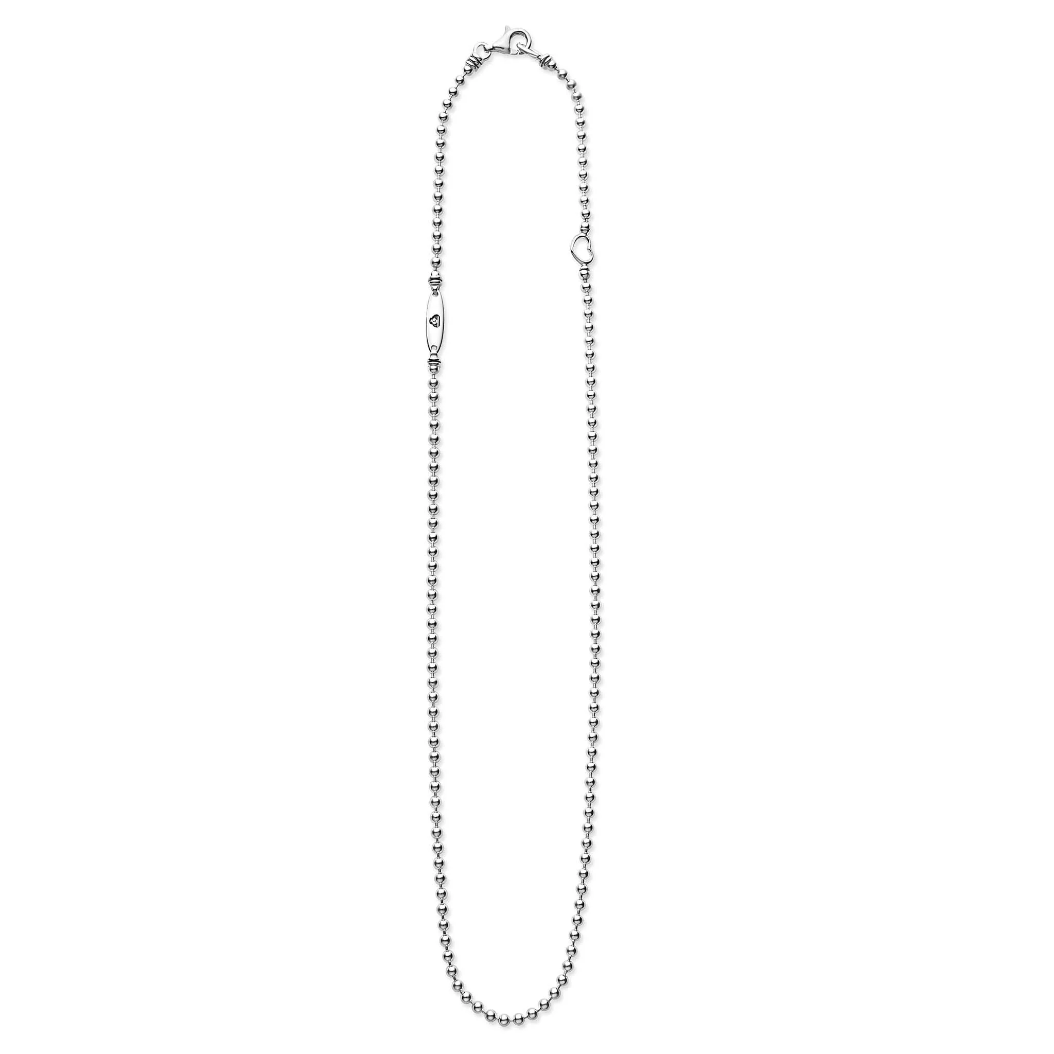 Signature Caviar Silver Beaded Necklace - Image 3