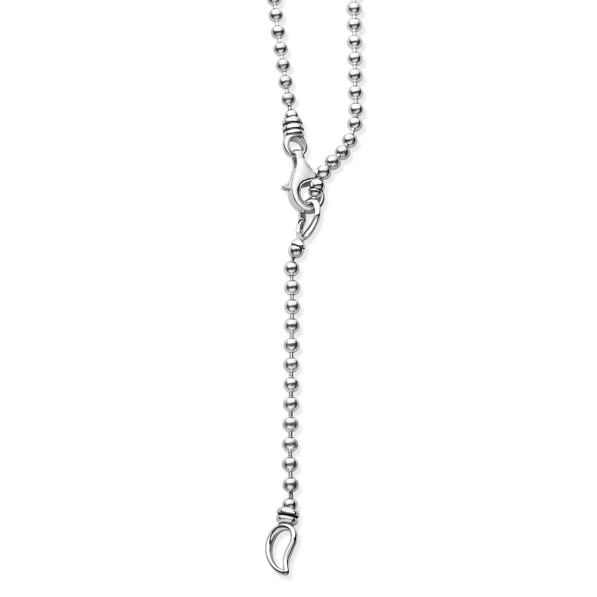 Signature Caviar Silver Beaded Necklace - Image 5