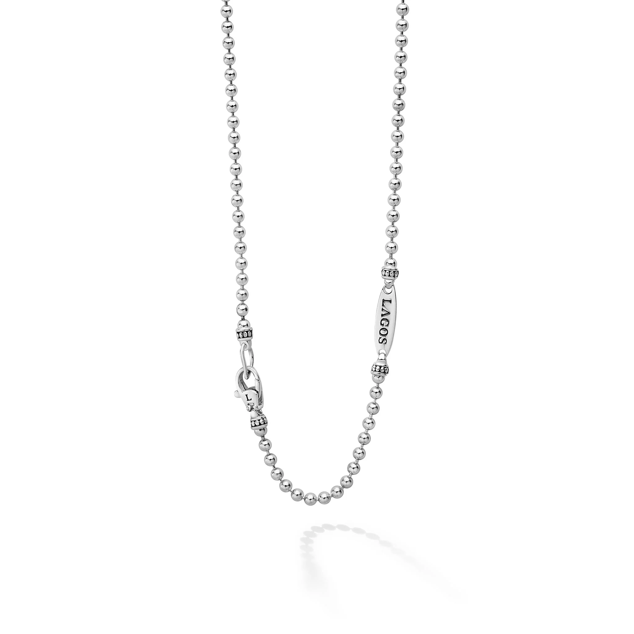 Signature Caviar Sterling Silver Beaded Ball Chain Necklace - Image 5